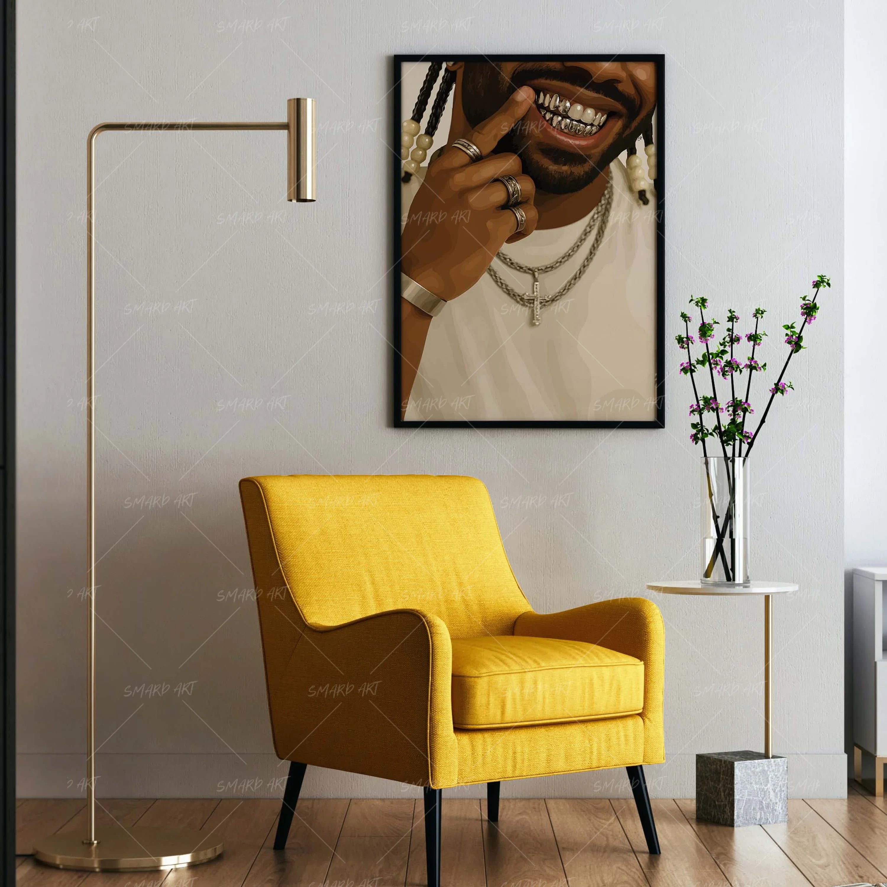 Shine Talk-wall art print featuring decorative artistic design suitable for living rooms, offices, and schools by SmardArt. Elevate your space with Black wall art that speaks to culture, identity, and creativity. At Smard, we celebrate artistry made with melanin, bringing powerful and inspiring designs to life.