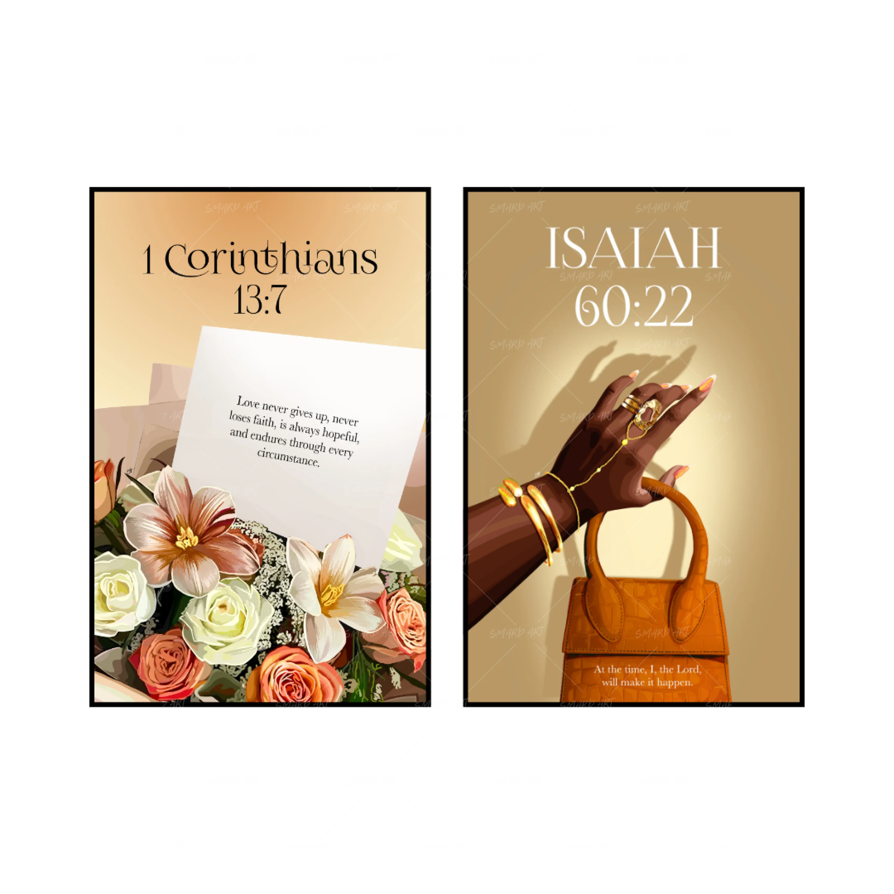 Art Print Bundle : I Corinthians 13:7 + Isaiah 43:4