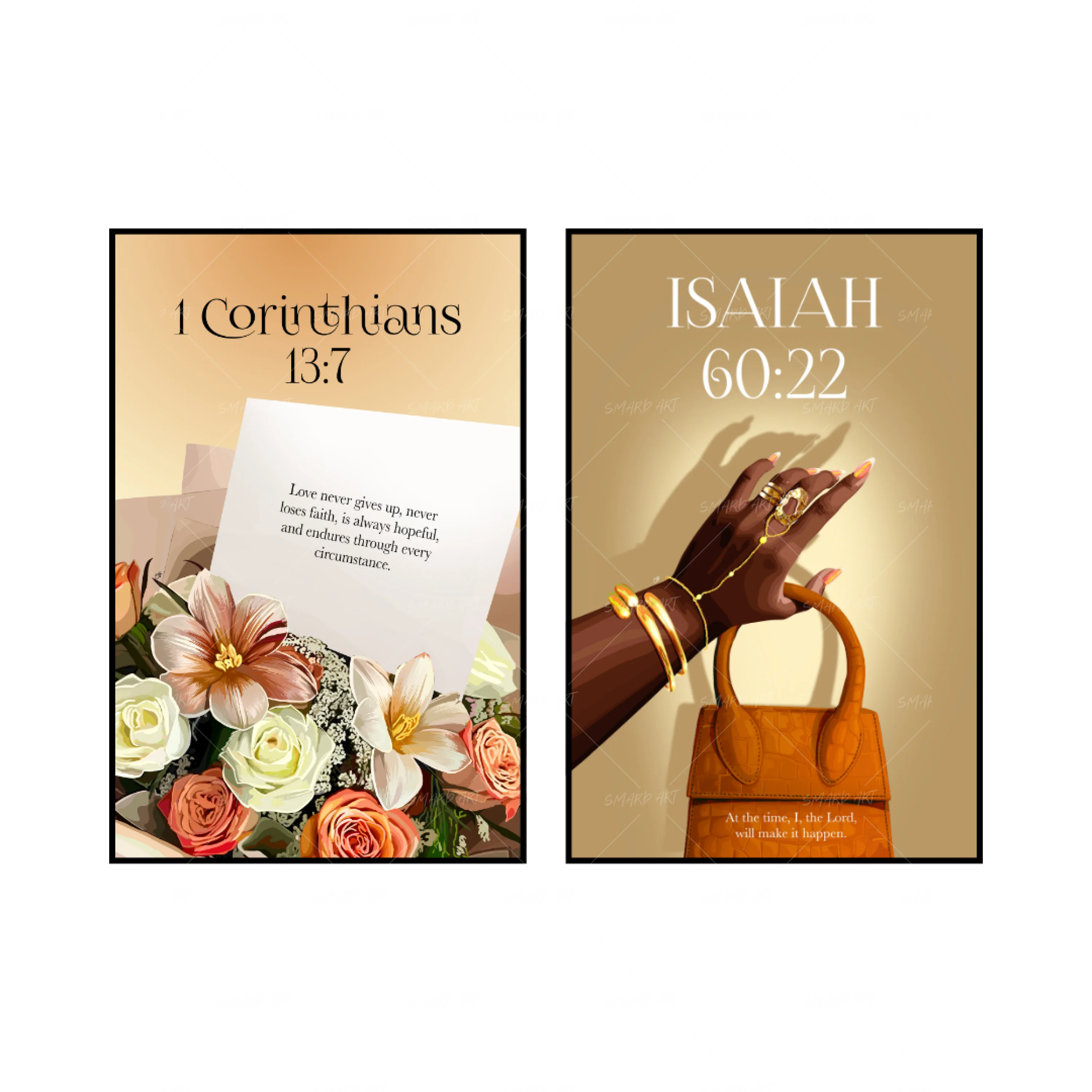 Art Print Bundle : I Corinthians 13:7 + Isaiah 43:4