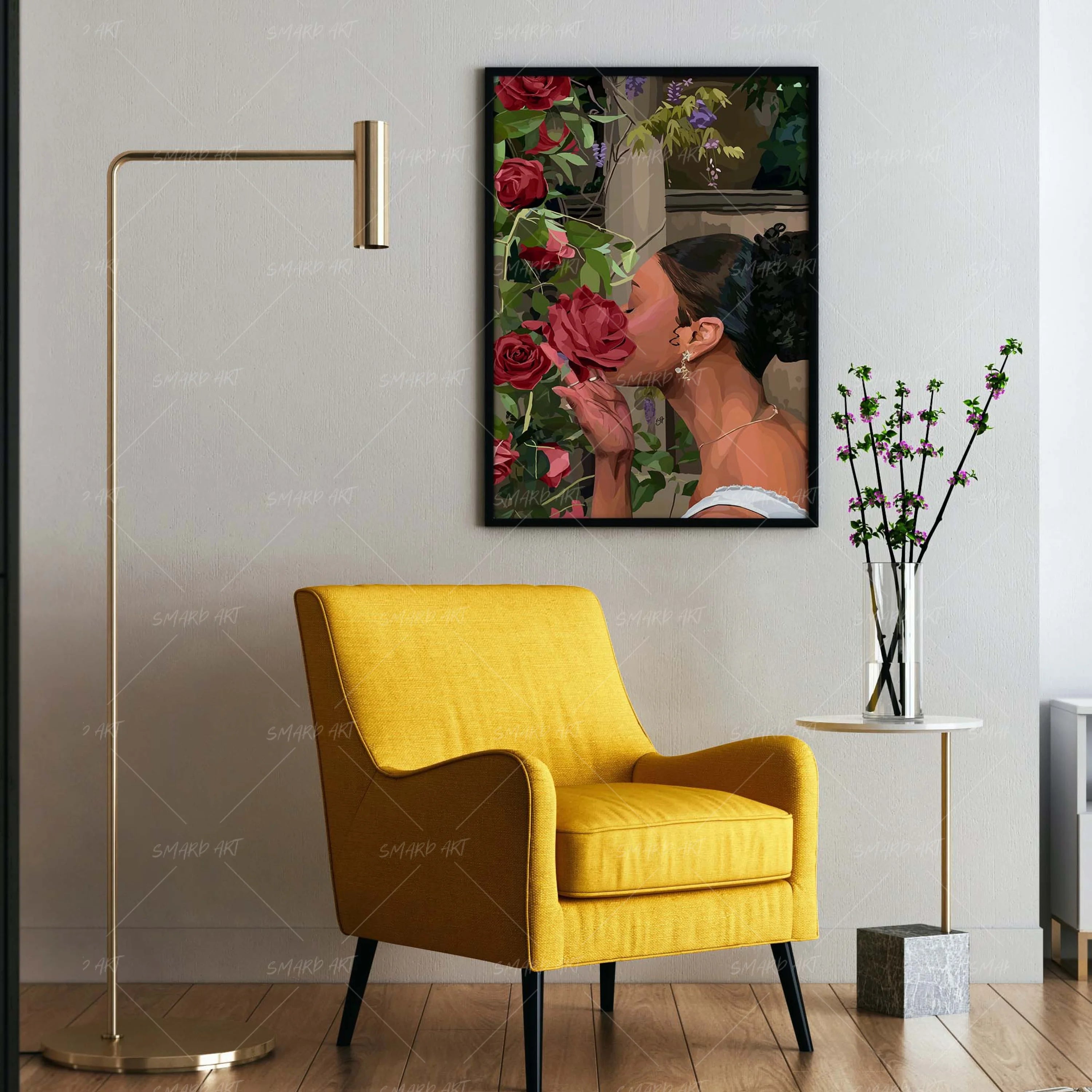 Spring Has Sprung-wall art print featuring decorative artistic design suitable for living rooms, offices, and schools by SmardArt. Elevate your space with Black wall art that speaks to culture, identity, and creativity. At Smard, we celebrate artistry made with melanin, bringing powerful and inspiring designs to life.