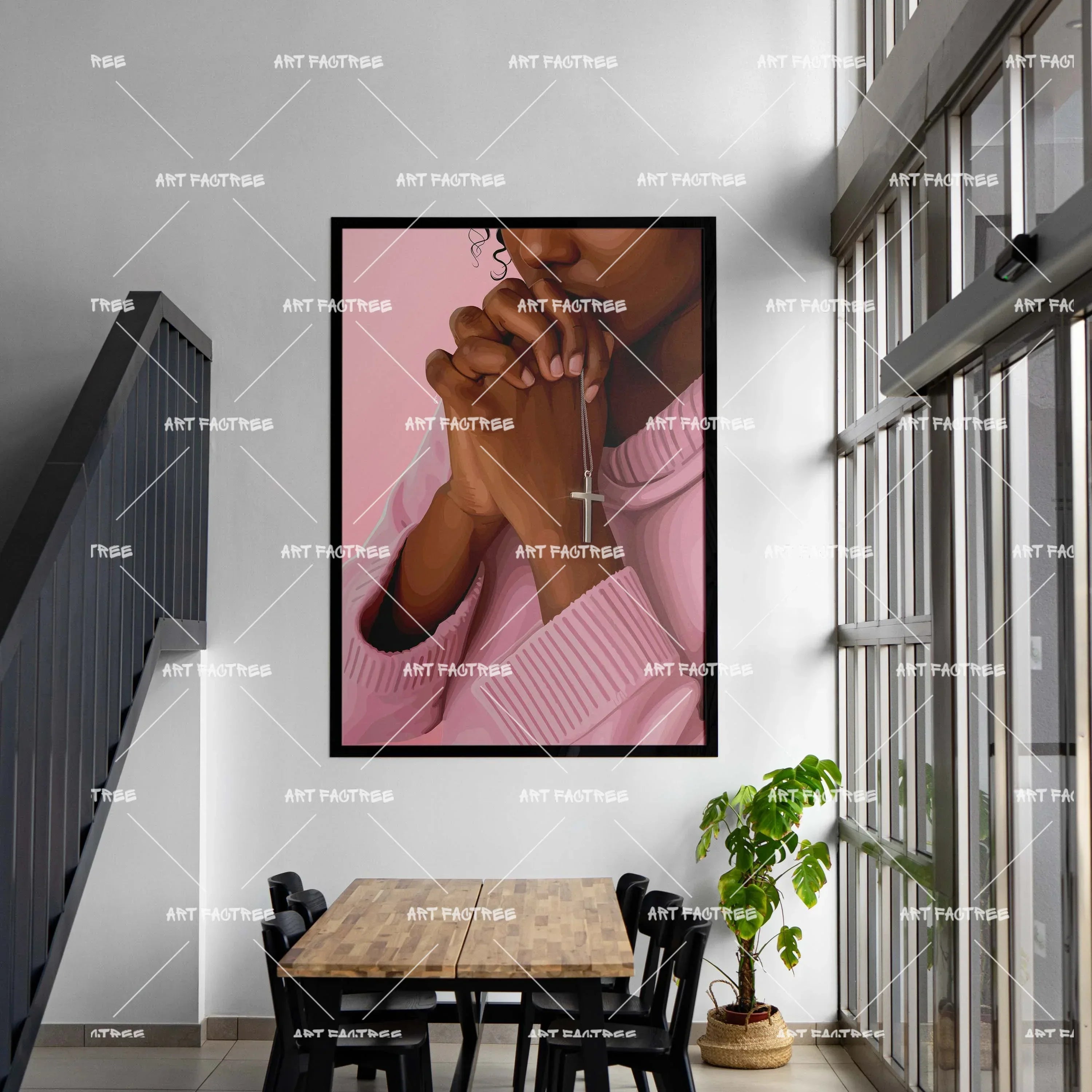Prayer (Smard X Anaya)-wall art print featuring decorative artistic design suitable for living rooms, offices, and schools by SmardArt. Elevate your space with Black wall art that speaks to culture, identity, and creativity. At Smard, we celebrate artistry made with melanin, bringing powerful and inspiring designs to life.