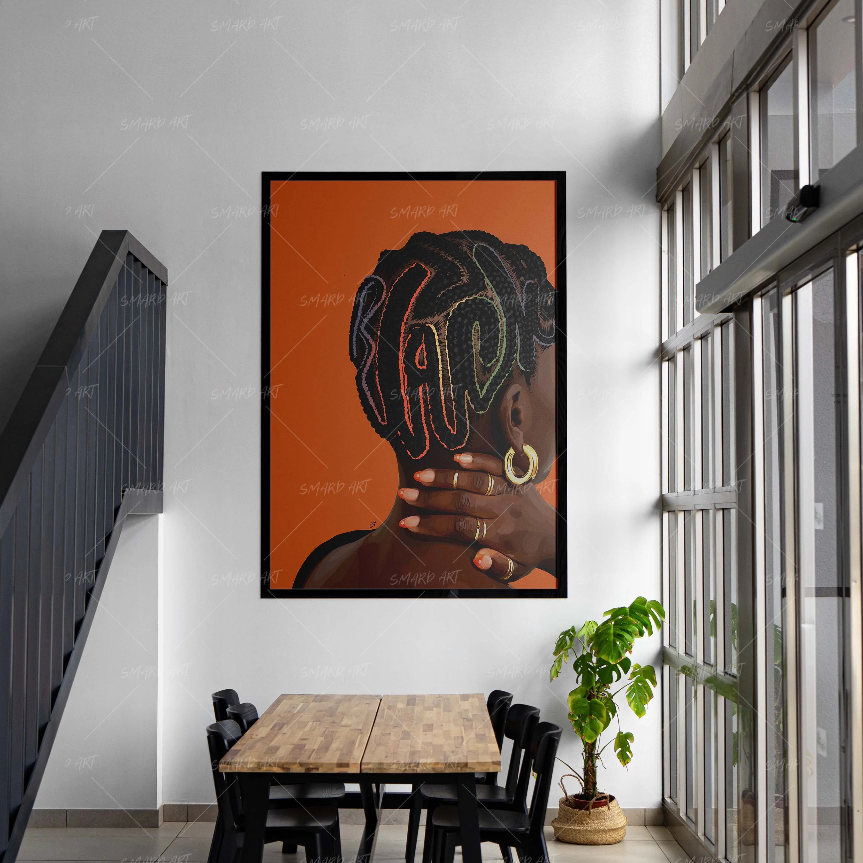 Spell It Black-wall art print featuring decorative artistic design suitable for living rooms, offices, and schools by SmardArt. Elevate your space with Black wall art that speaks to culture, identity, and creativity. At Smard, we celebrate artistry made with melanin, bringing powerful and inspiring designs to life.