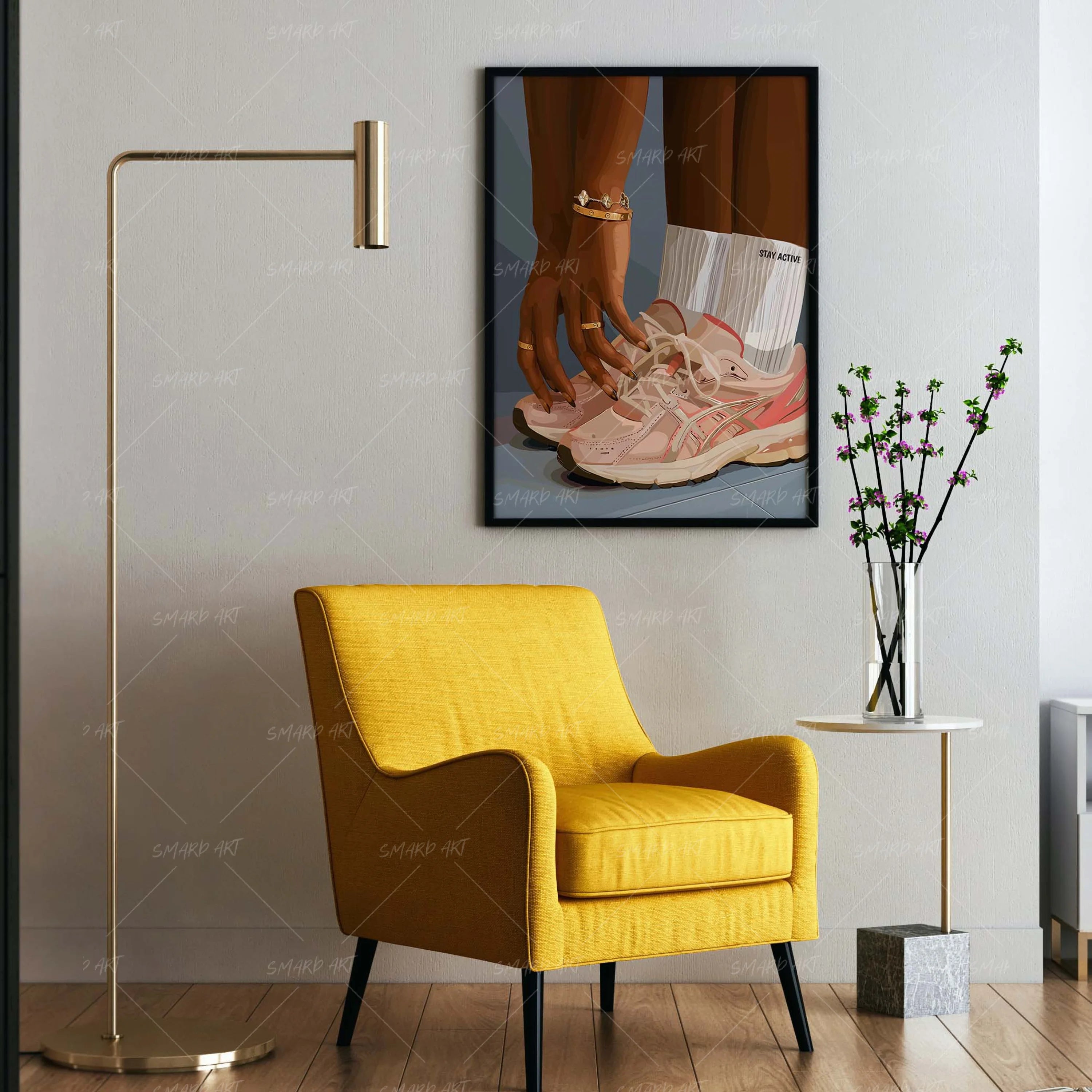 Stay Active-wall art print featuring decorative artistic design suitable for living rooms, offices, and schools by SmardArt. Elevate your space with Black wall art that speaks to culture, identity, and creativity. At Smard, we celebrate artistry made with melanin, bringing powerful and inspiring designs to life.