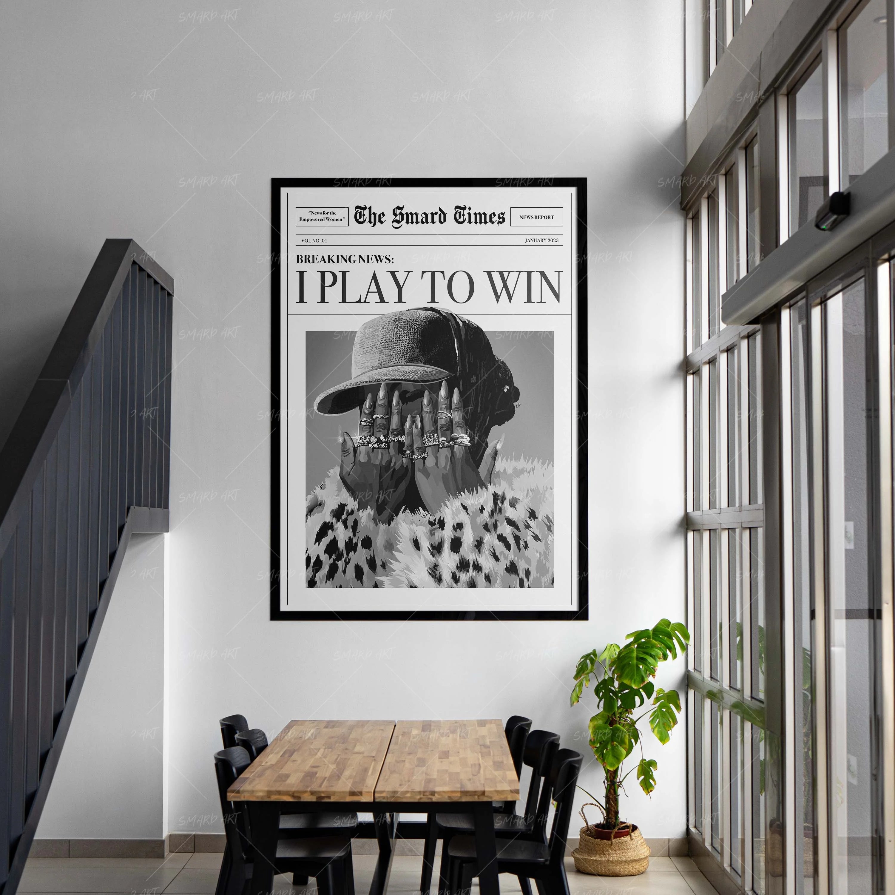 I Play To Win B&W-Smard