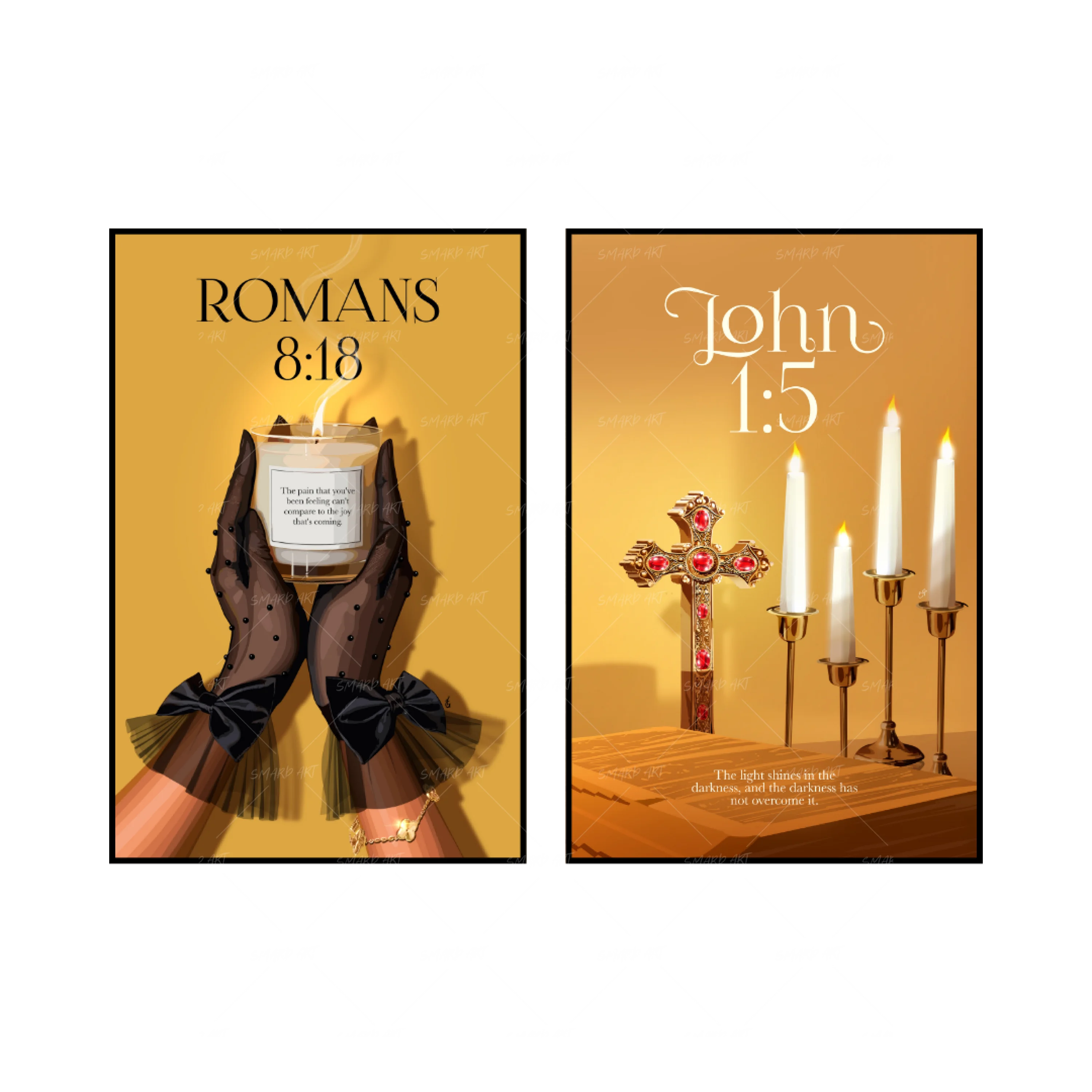 Art Print Bundle : Romans 8:18 + John 1:5