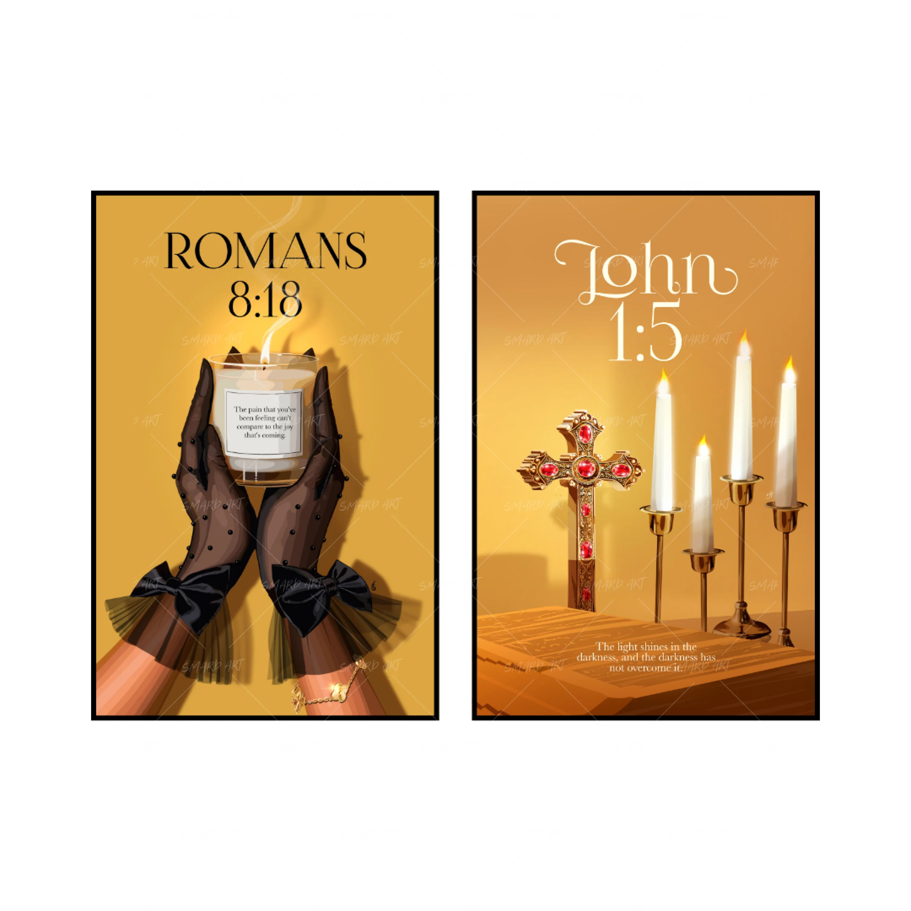 Art Print Bundle : Romans 8:18 + John 1:5