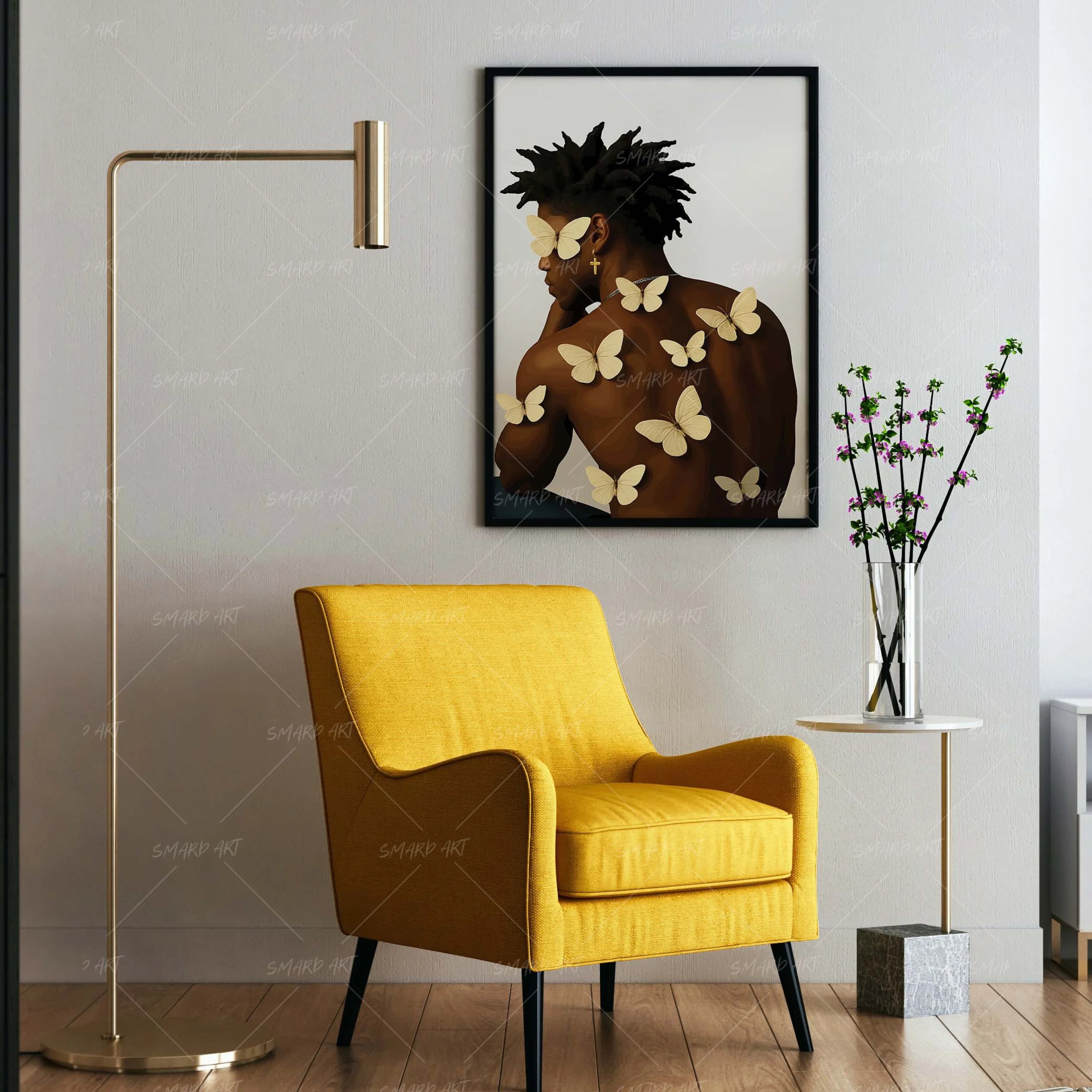 Strong Wings-wall art print featuring decorative artistic design suitable for living rooms, offices, and schools by SmardArt. Elevate your space with Black wall art that speaks to culture, identity, and creativity. At Smard, we celebrate artistry made with melanin, bringing powerful and inspiring designs to life.