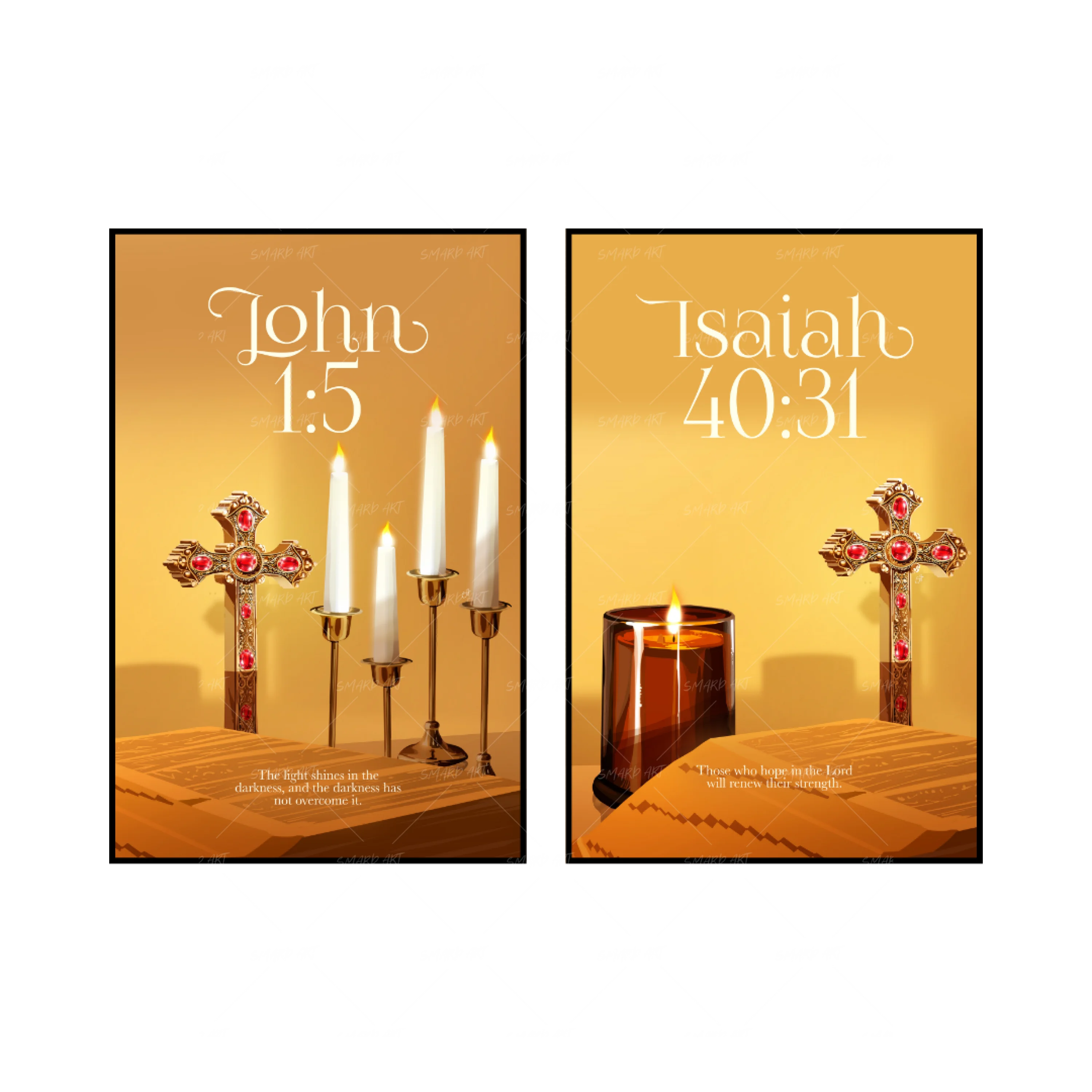 Art Print Bundle : John 1:5 + Isaiah 40:31