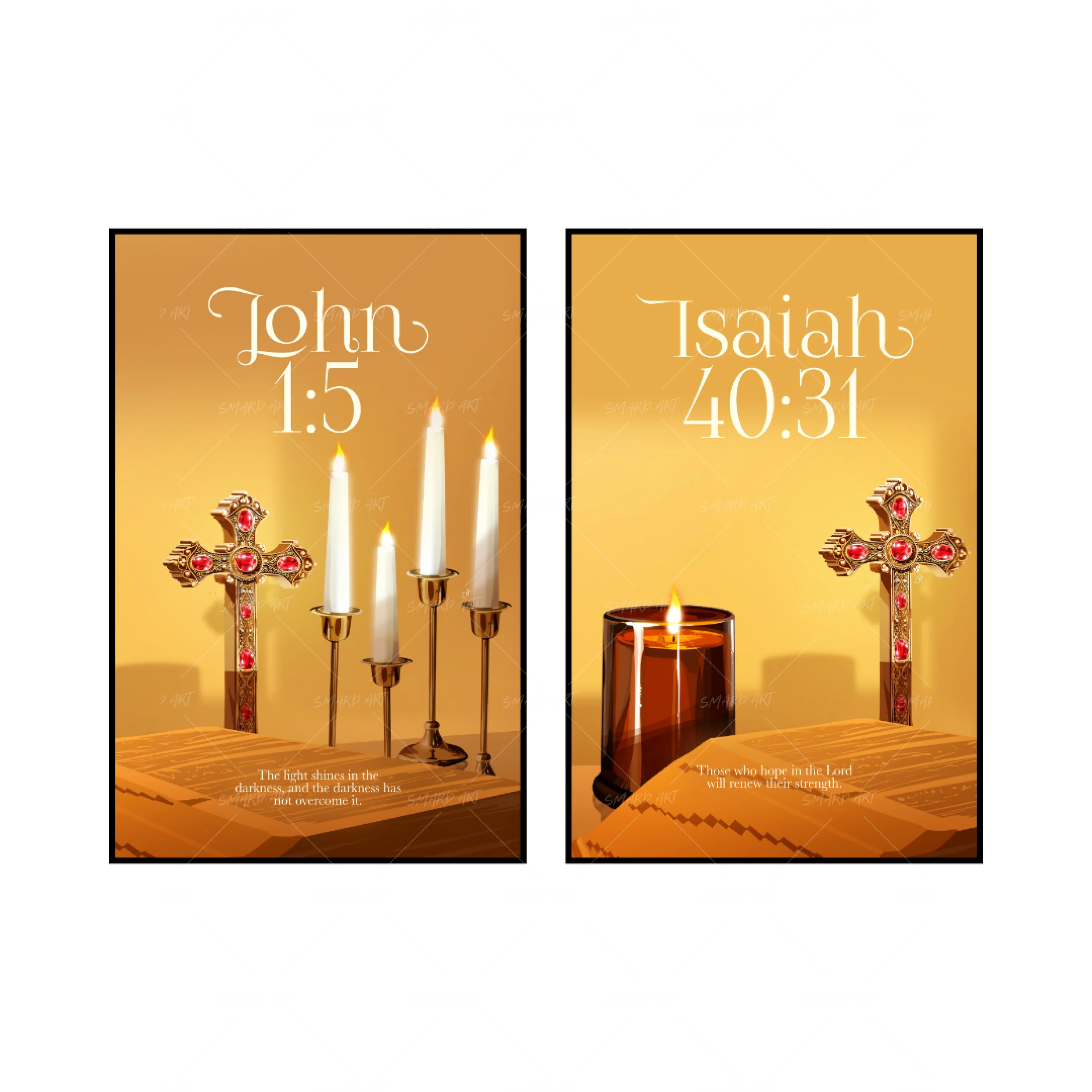 Art Print Bundle : John 1:5 + Isaiah 40:31