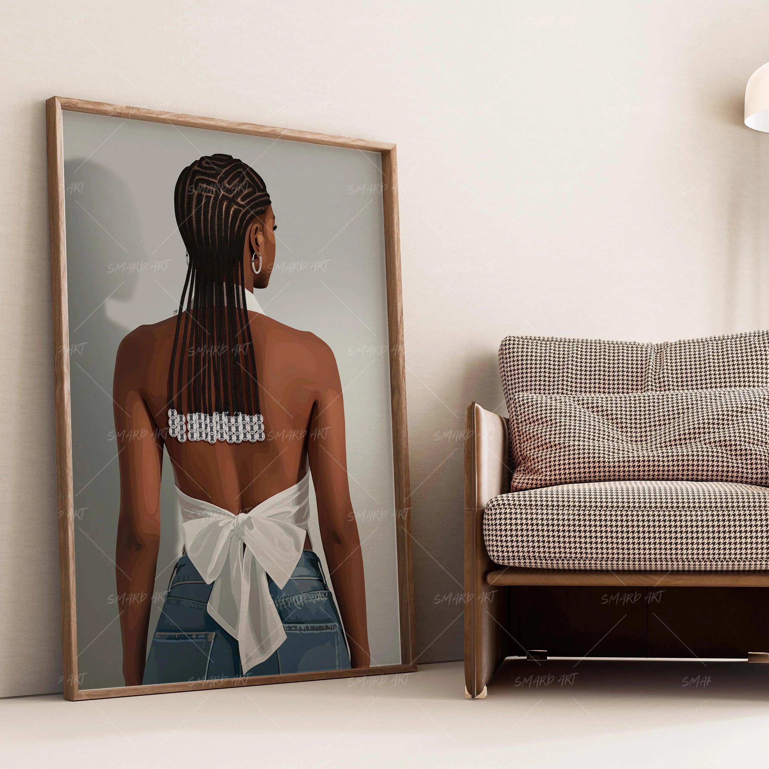 Braided-wall art print featuring decorative artistic design suitable for living rooms, offices, and schools by SmardArt. Elevate your space with Black wall art that speaks to culture, identity, and creativity. At Smard, we celebrate artistry made with melanin, bringing powerful and inspiring designs to life.