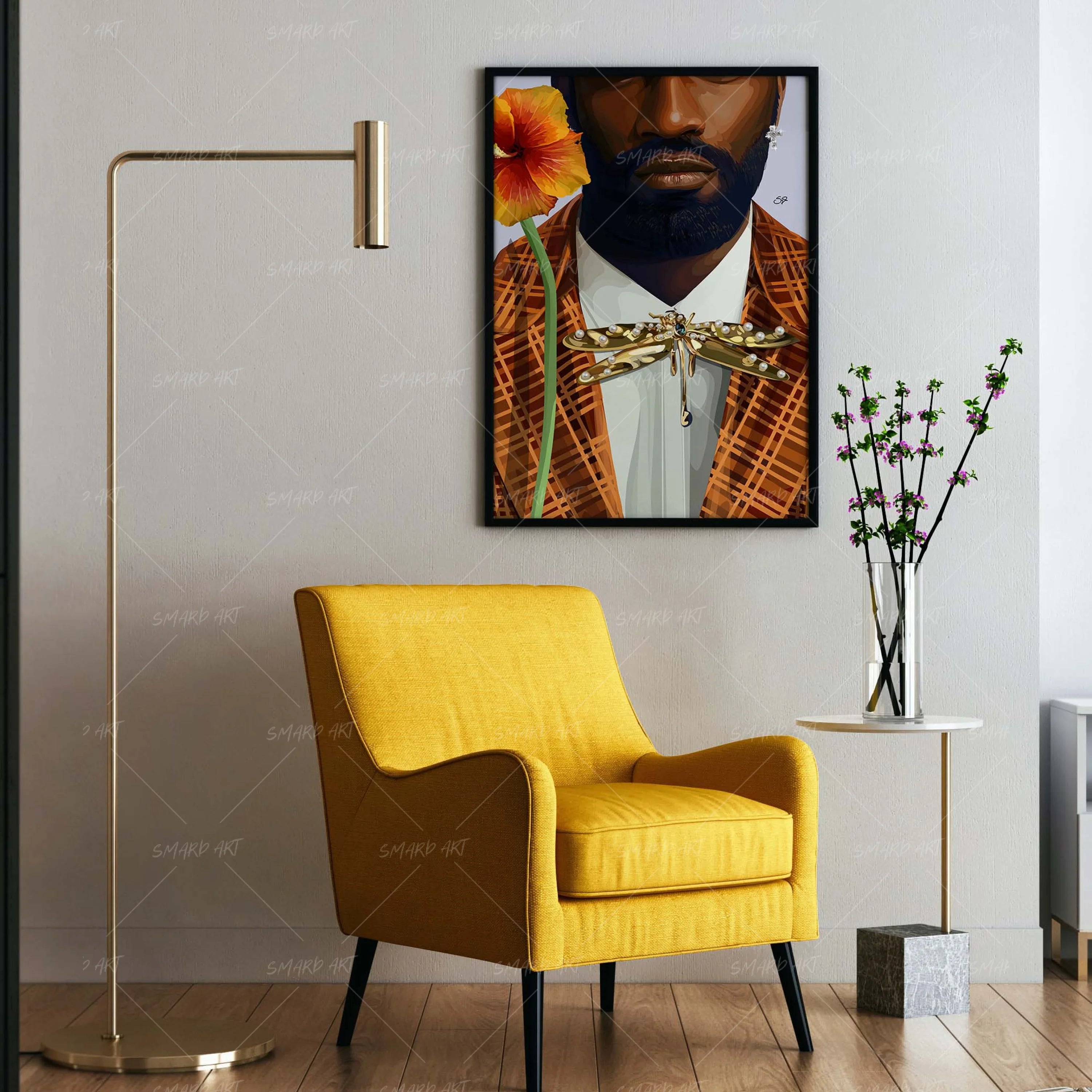 Tailord-wall art print featuring decorative artistic design suitable for living rooms, offices, and schools by SmardArt. Elevate your space with Black wall art that speaks to culture, identity, and creativity. At Smard, we celebrate artistry made with melanin, bringing powerful and inspiring designs to life.
