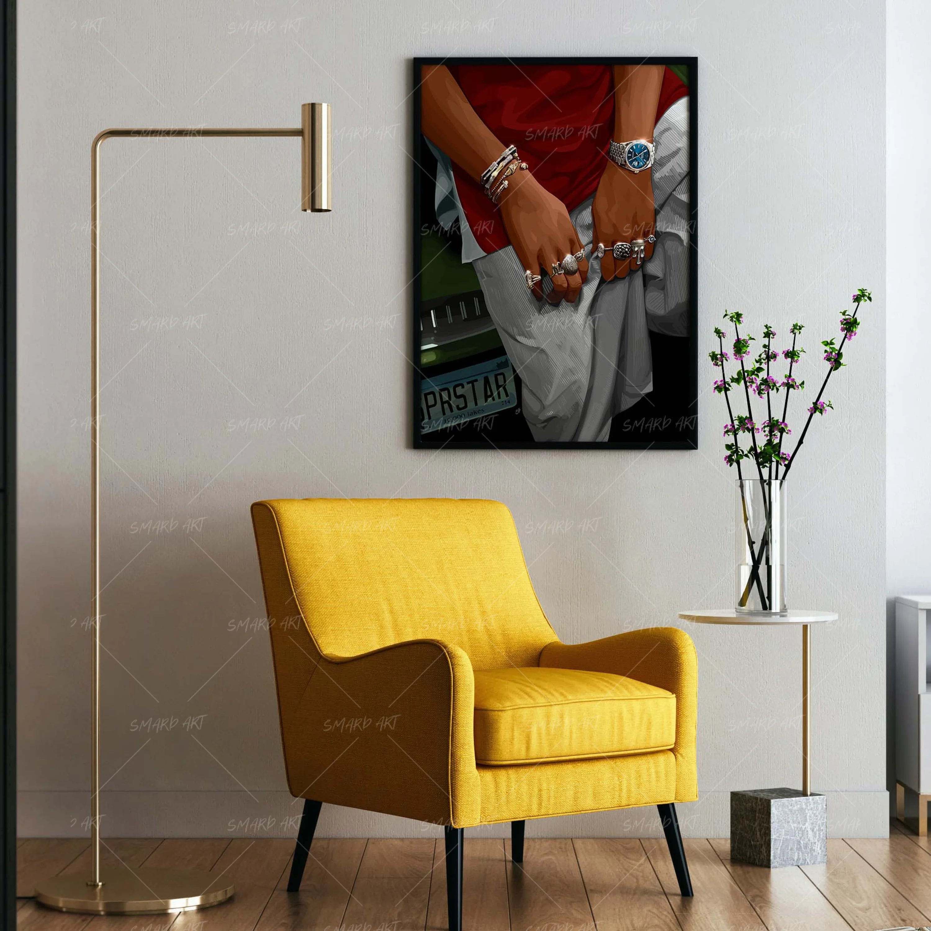 Wrist Game Strong-wall art print featuring decorative artistic design suitable for living rooms, offices, and schools by SmardArt. Elevate your space with Black wall art that speaks to culture, identity, and creativity. At Smard, we celebrate artistry made with melanin, bringing powerful and inspiring designs to life.