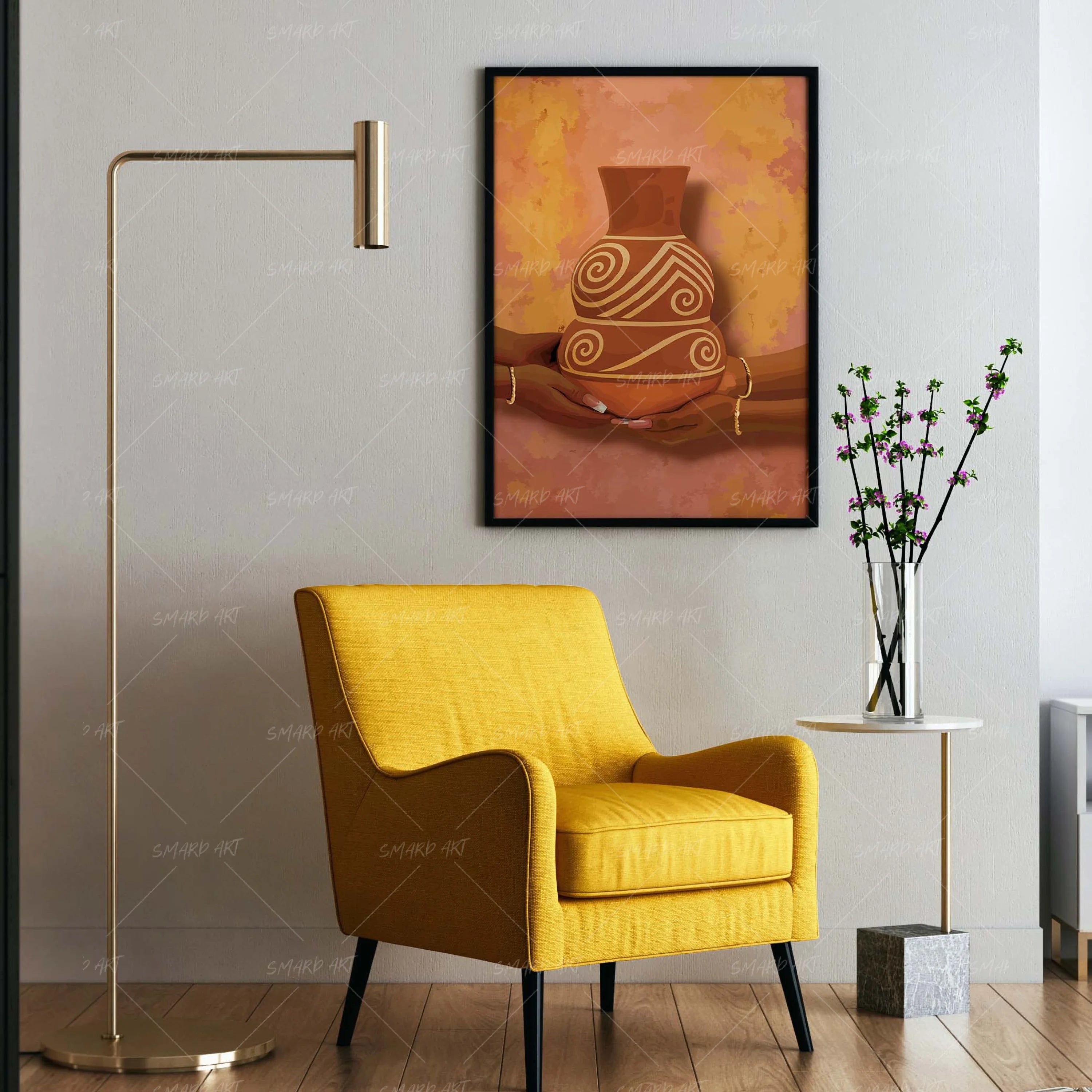 The Offering-wall art print featuring decorative artistic design suitable for living rooms, offices, and schools by SmardArt. Elevate your space with Black wall art that speaks to culture, identity, and creativity. At Smard, we celebrate artistry made with melanin, bringing powerful and inspiring designs to life.