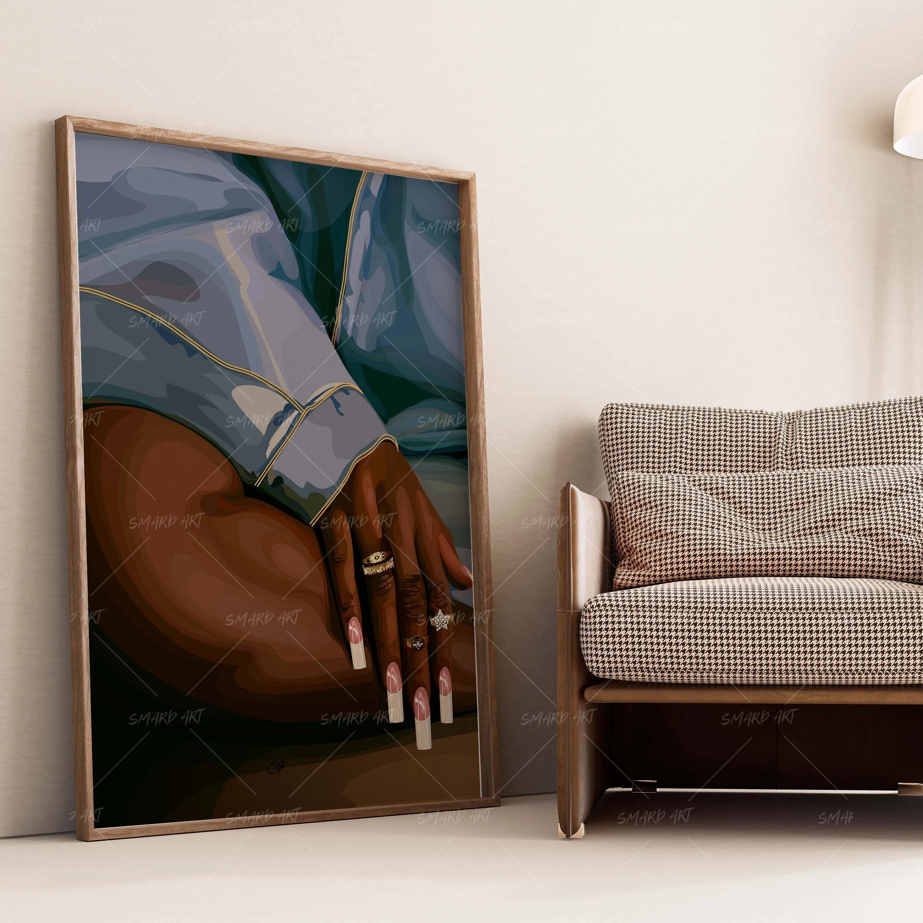 Denim Flow-wall art print featuring decorative artistic design suitable for living rooms, offices, and schools by SmardArt. Elevate your space with Black wall art that speaks to culture, identity, and creativity. At Smard, we celebrate artistry made with melanin, bringing powerful and inspiring designs to life.