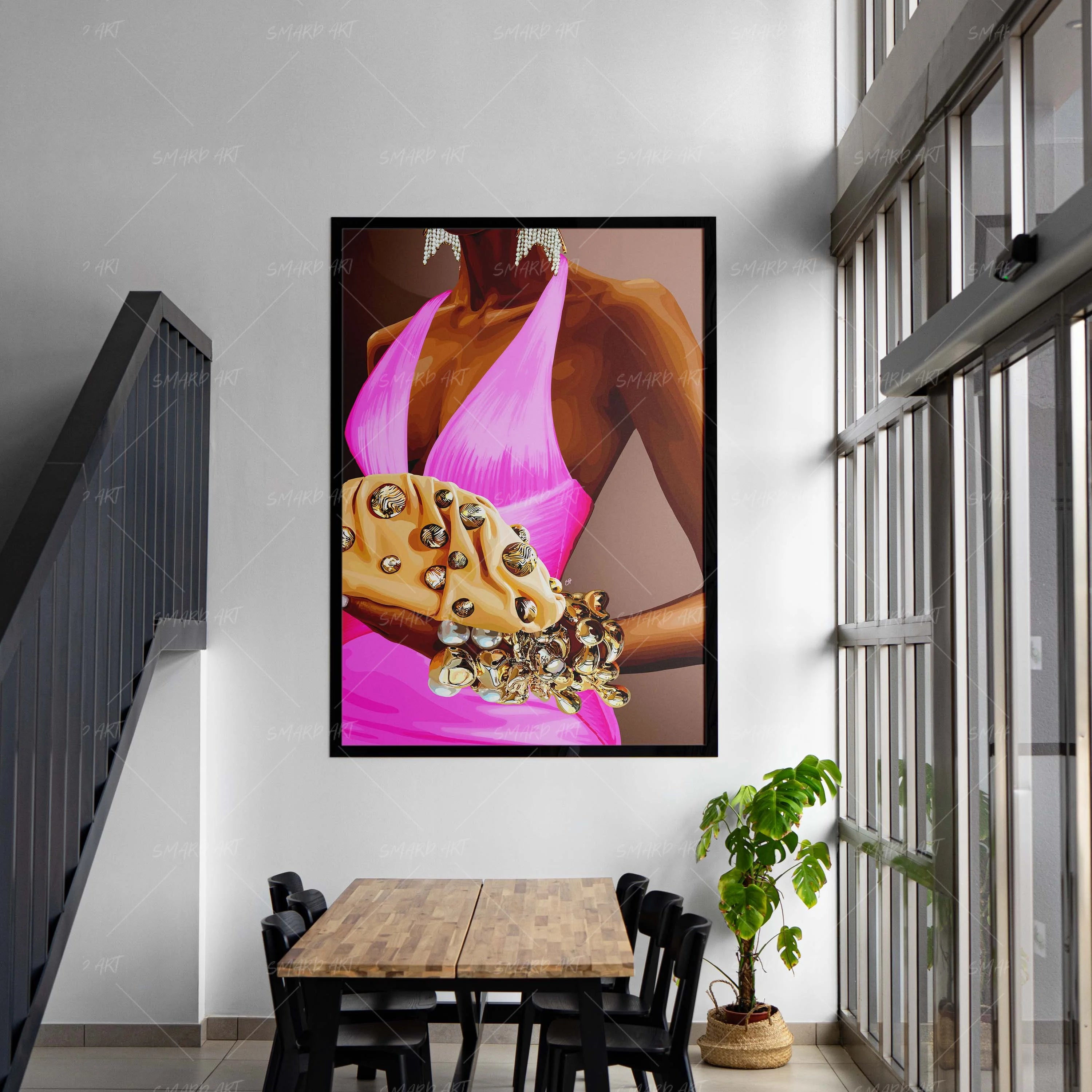 Blush & Bronze-wall art print featuring decorative artistic design suitable for living rooms, offices, and schools by SmardArt. Elevate your space with Black wall art that speaks to culture, identity, and creativity. At Smard, we celebrate artistry made with melanin, bringing powerful and inspiring designs to life.