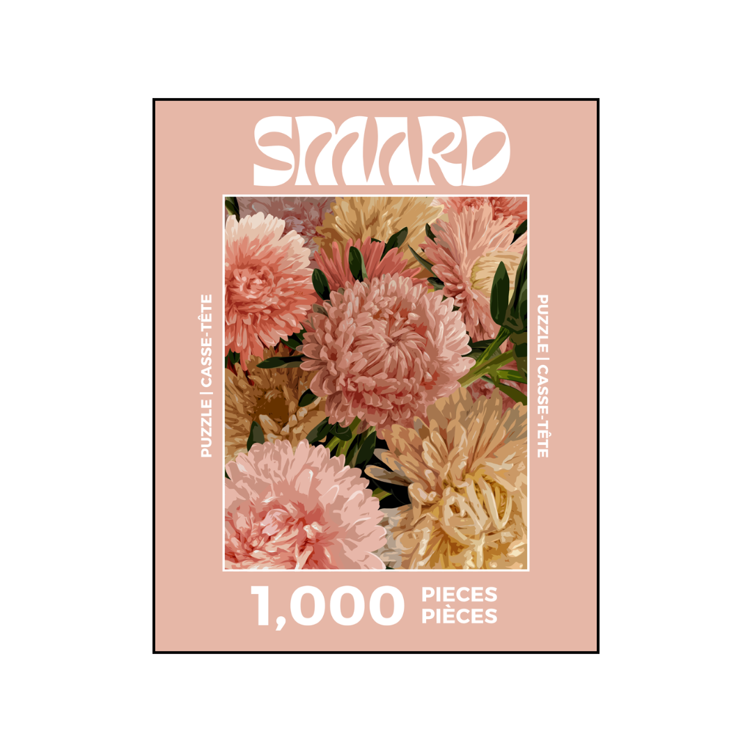 Yellow-Pink Mums Puzzle-wall art print featuring decorative artistic design suitable for living rooms, offices, and schools by SmardArt. Elevate your space with Black wall art that speaks to culture, identity, and creativity. At Smard, we celebrate artistry made with melanin, bringing powerful and inspiring designs to life.