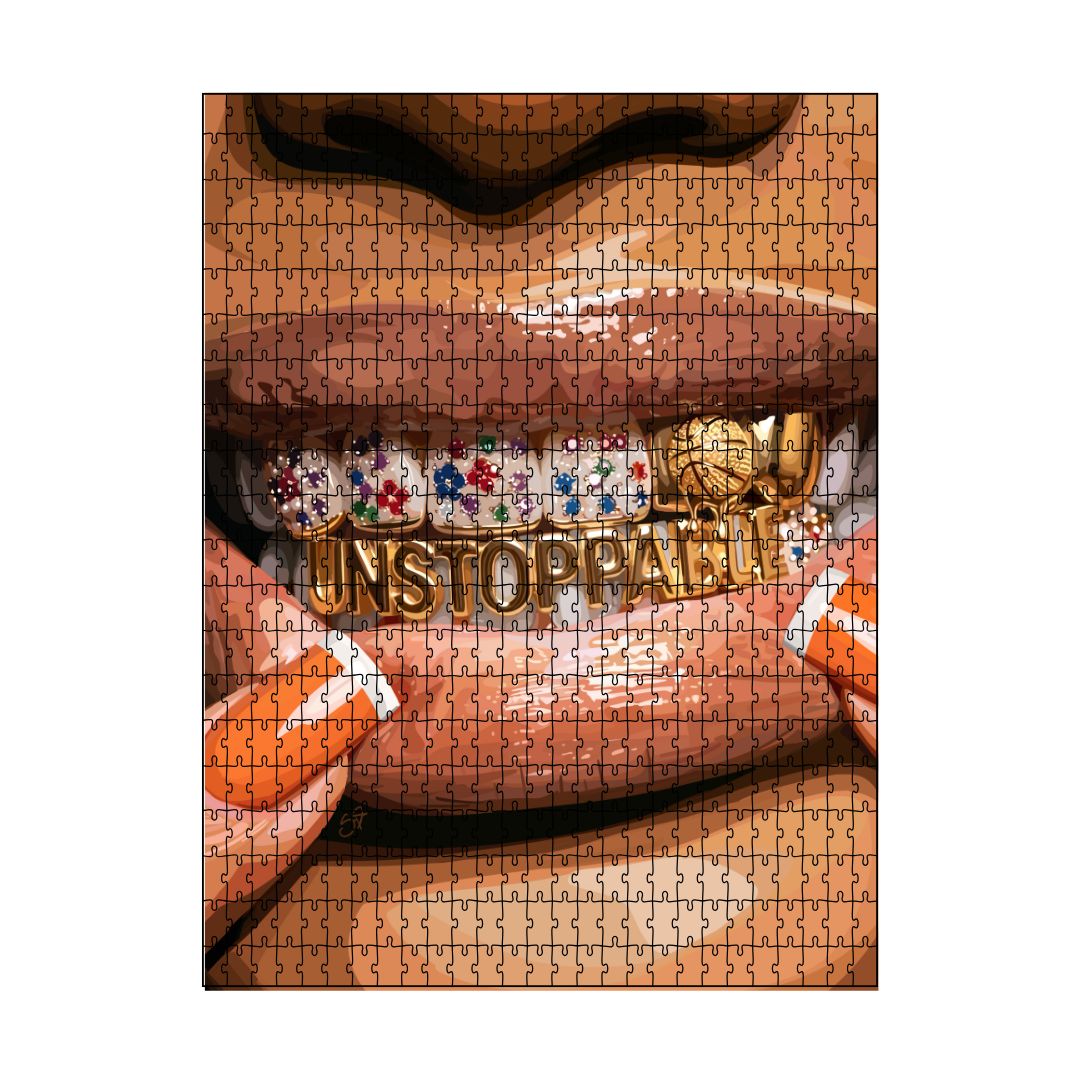 Unstoppable Puzzle-wall art print featuring decorative artistic design suitable for living rooms, offices, and schools by SmardArt. Elevate your space with Black wall art that speaks to culture, identity, and creativity. At Smard, we celebrate artistry made with melanin, bringing powerful and inspiring designs to life.