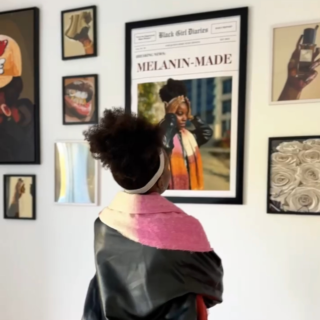 "MELANIN MADE" Custom Poster-wall art print featuring decorative artistic design suitable for living rooms, offices, and schools by SmardArt. Elevate your space with Black wall art that speaks to culture, identity, and creativity. At Smard, we celebrate artistry made with melanin, bringing powerful and inspiring designs to life.