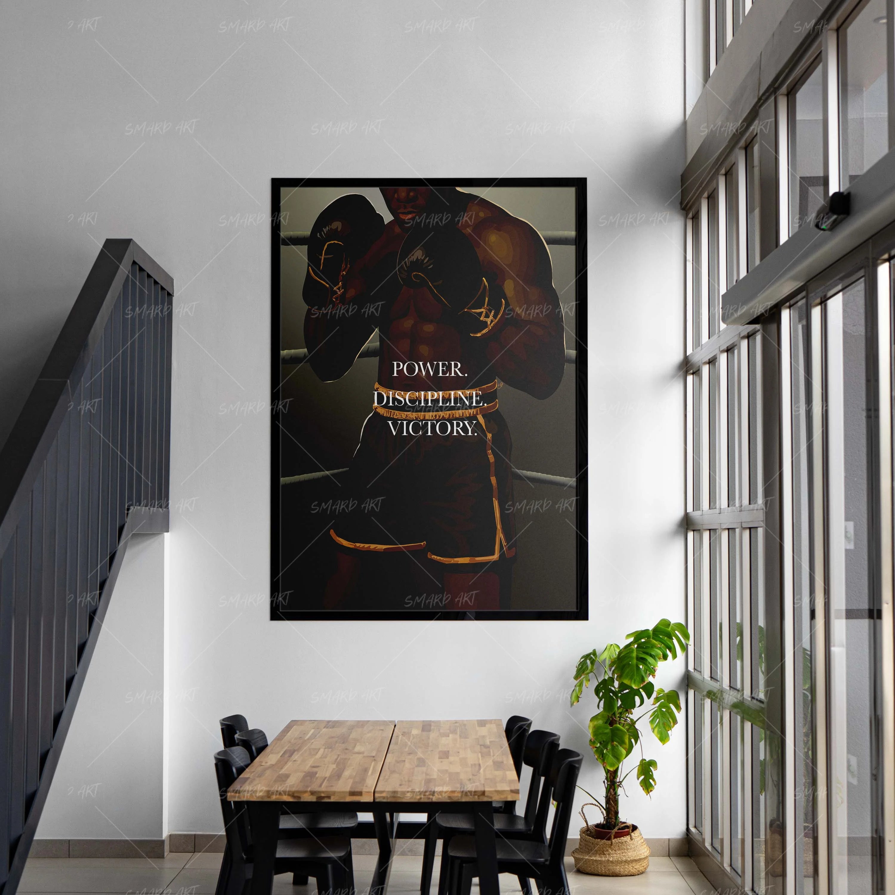 Fight Night-wall art print featuring decorative artistic design suitable for living rooms, offices, and schools by SmardArt. Elevate your space with Black wall art that speaks to culture, identity, and creativity. At Smard, we celebrate artistry made with melanin, bringing powerful and inspiring designs to life.