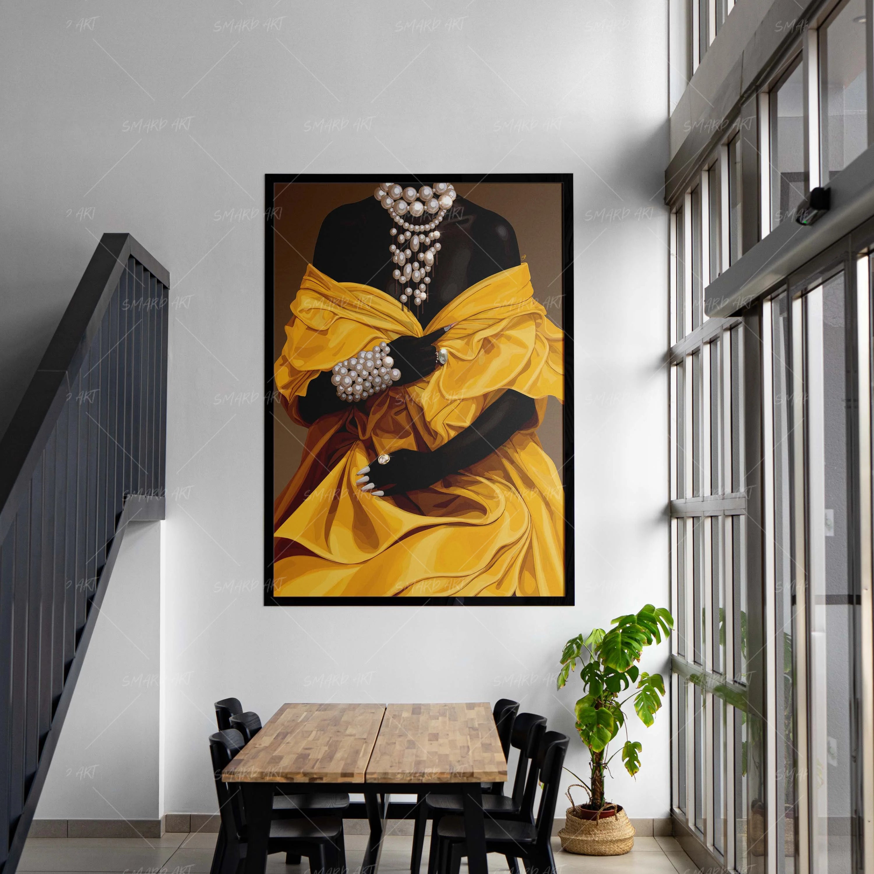 Rooted Regal-wall art print featuring decorative artistic design suitable for living rooms, offices, and schools by SmardArt. Elevate your space with Black wall art that speaks to culture, identity, and creativity. At Smard, we celebrate artistry made with melanin, bringing powerful and inspiring designs to life.