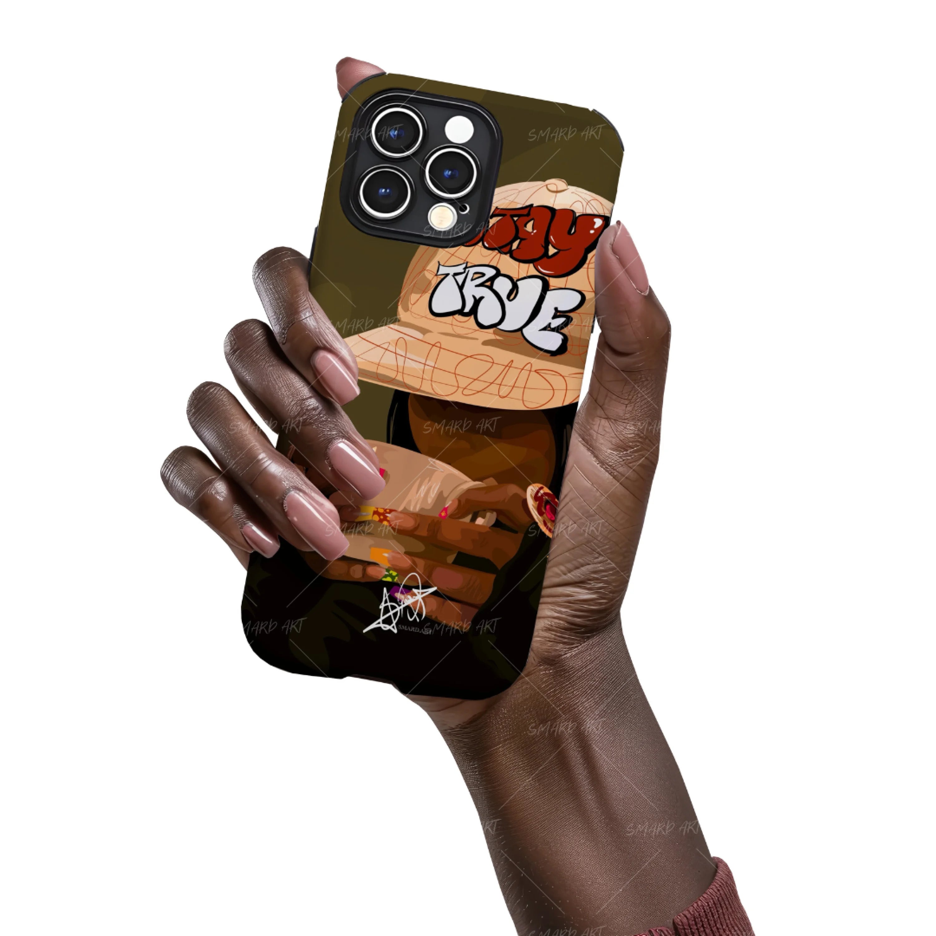 Stay True Phone Case-wall art print featuring decorative artistic design suitable for living rooms, offices, and schools by SmardArt. Elevate your space with Black wall art that speaks to culture, identity, and creativity. At Smard, we celebrate artistry made with melanin, bringing powerful and inspiring designs to life.