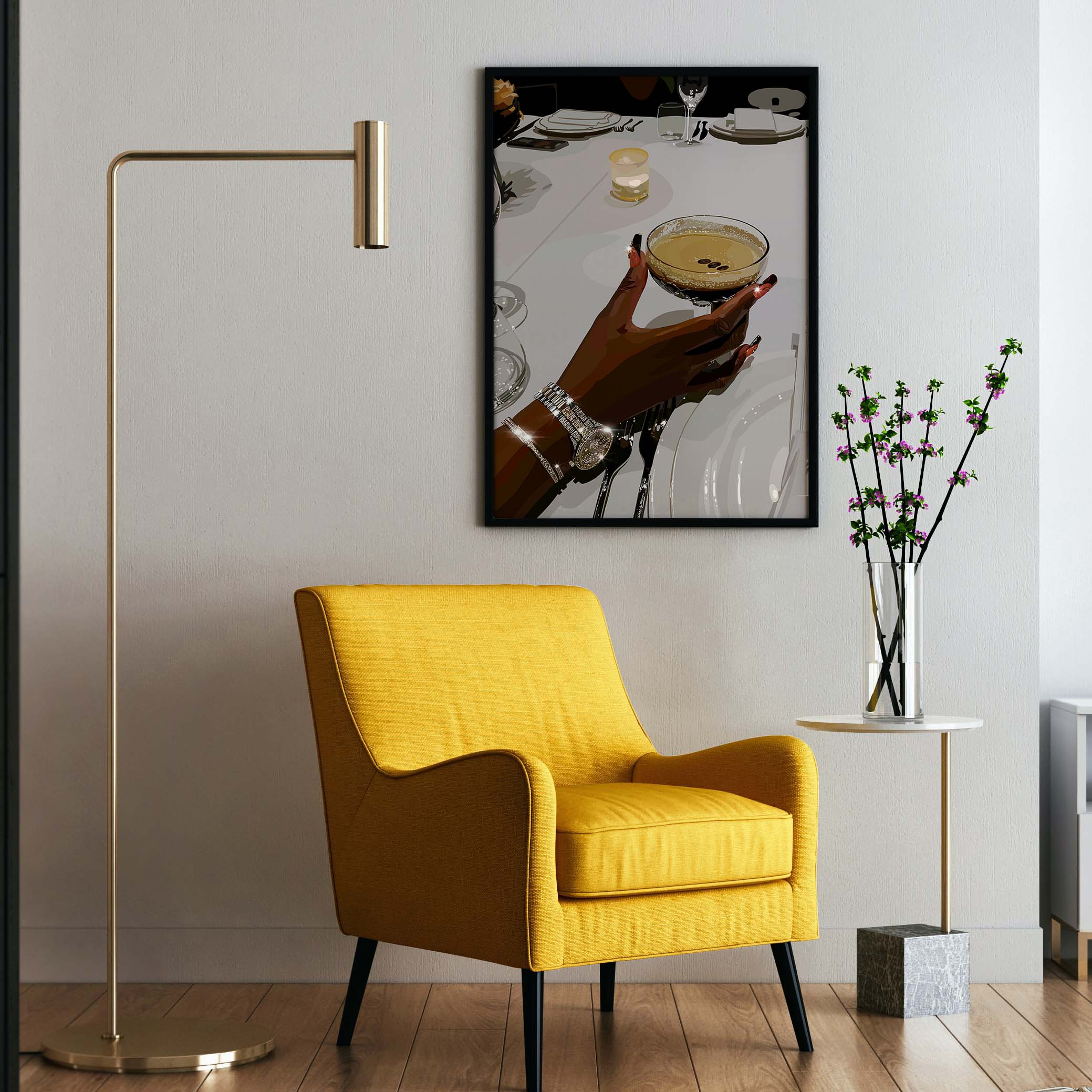 Savor-wall art print featuring decorative artistic design suitable for living rooms, offices, and schools by SmardArt. Elevate your space with Black wall art that speaks to culture, identity, and creativity. At Smard, we celebrate artistry made with melanin, bringing powerful and inspiring designs to life.