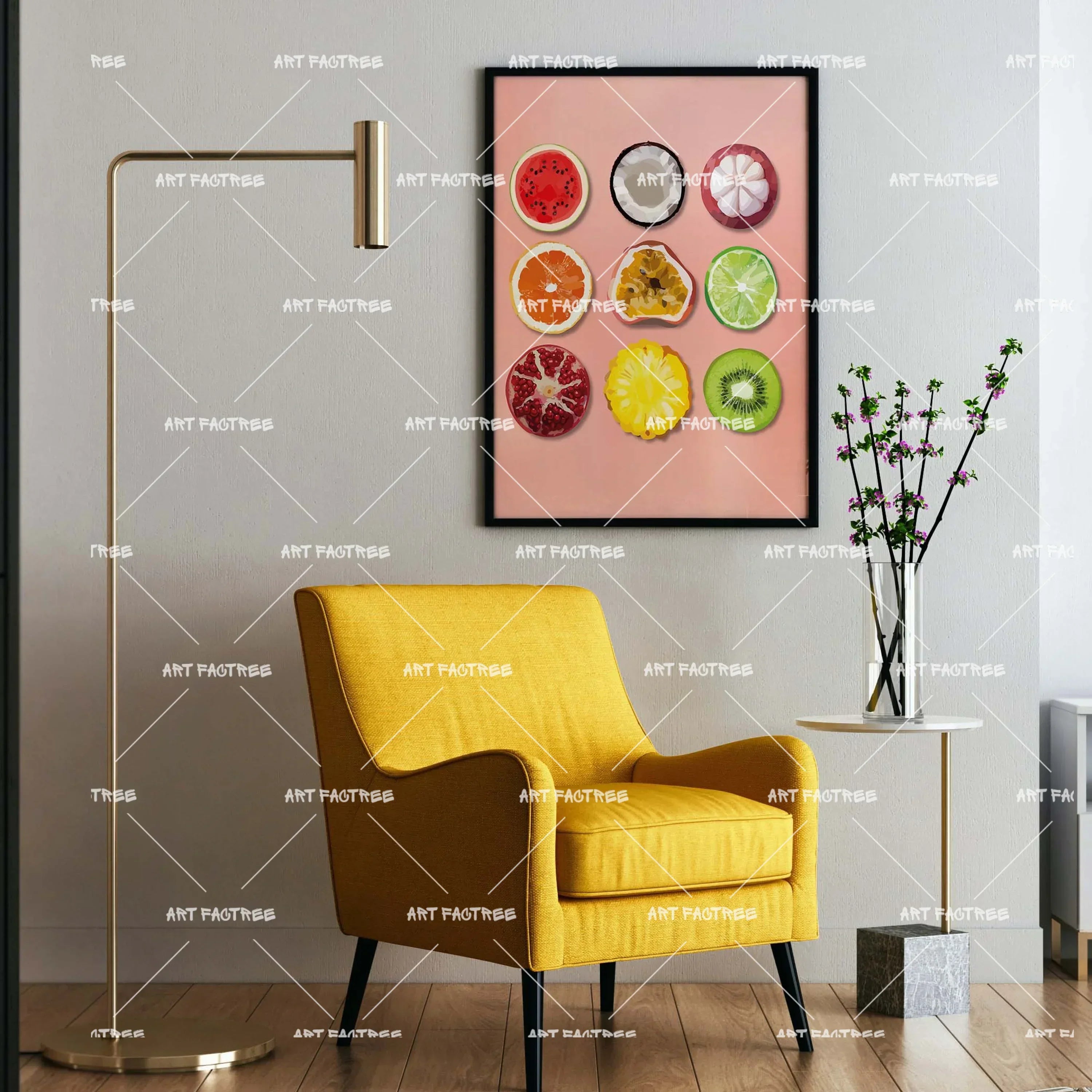 Fruit Slices (Smard X Anaya)-wall art print featuring decorative artistic design suitable for living rooms, offices, and schools by SmardArt. Elevate your space with Black wall art that speaks to culture, identity, and creativity. At Smard, we celebrate artistry made with melanin, bringing powerful and inspiring designs to life.
