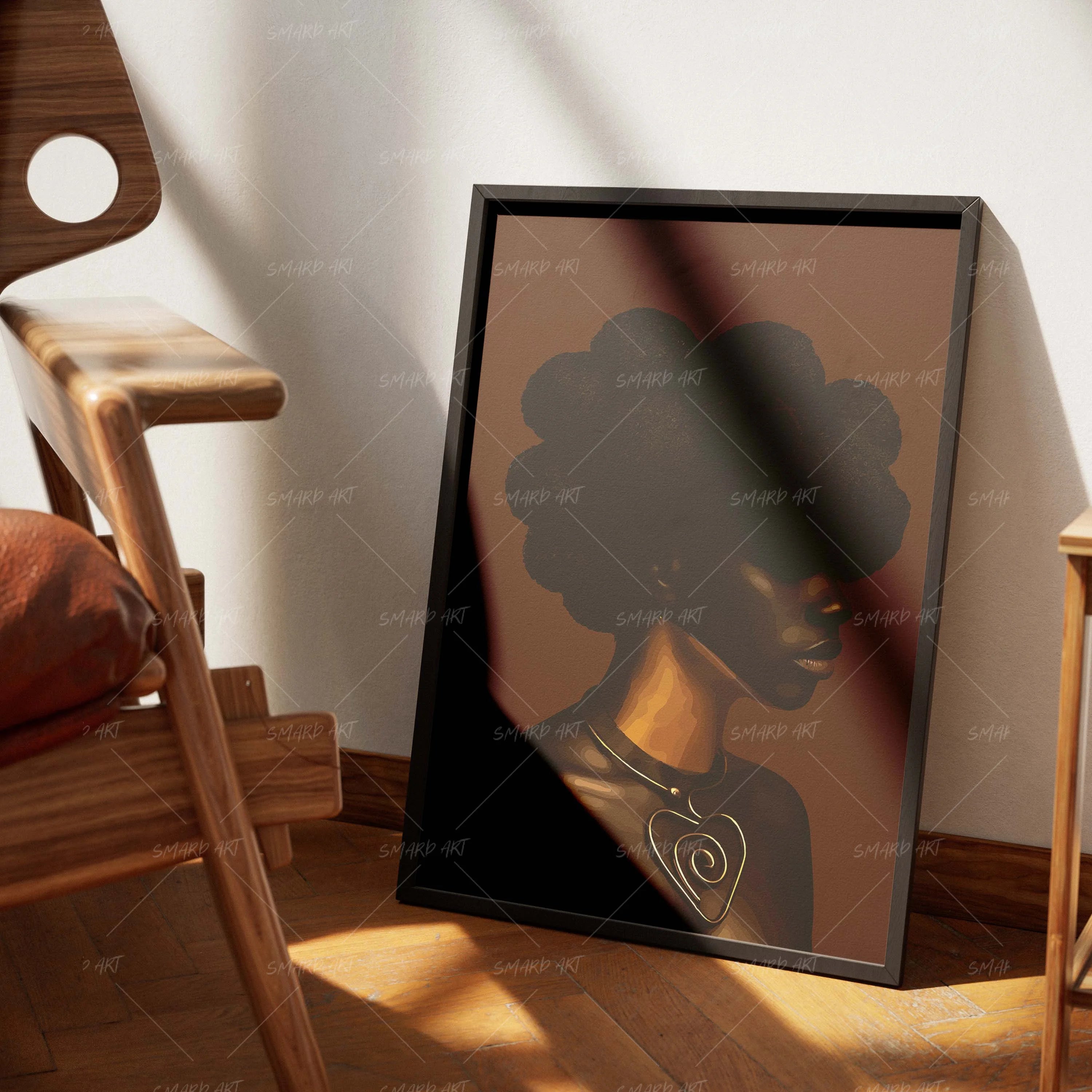 Dipped In Gold-wall art print featuring decorative artistic design suitable for living rooms, offices, and schools by SmardArt. Elevate your space with Black wall art that speaks to culture, identity, and creativity. At Smard, we celebrate artistry made with melanin, bringing powerful and inspiring designs to life.