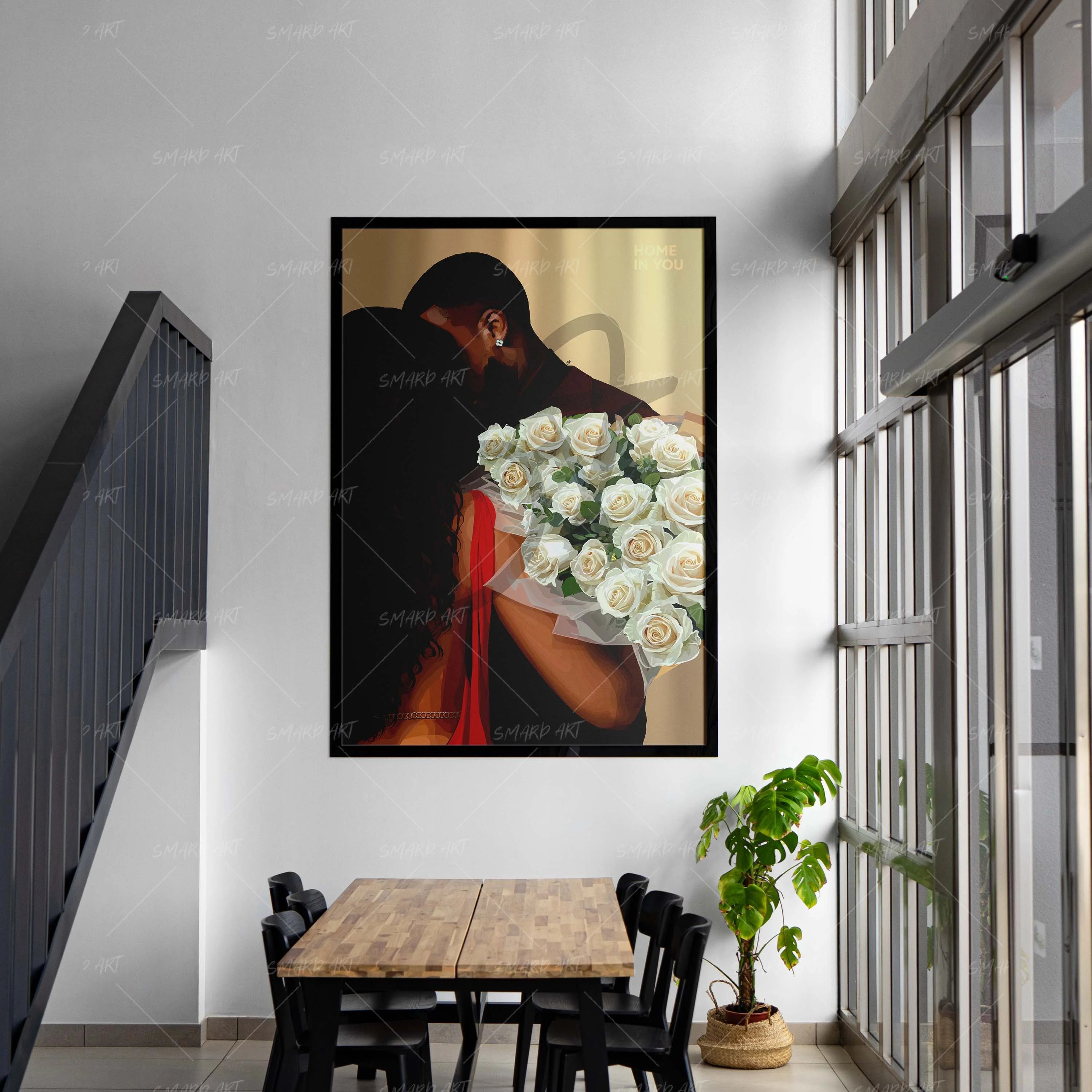 Home In You-wall art print featuring decorative artistic design suitable for living rooms, offices, and schools by SmardArt. Elevate your space with Black wall art that speaks to culture, identity, and creativity. At Smard, we celebrate artistry made with melanin, bringing powerful and inspiring designs to life.