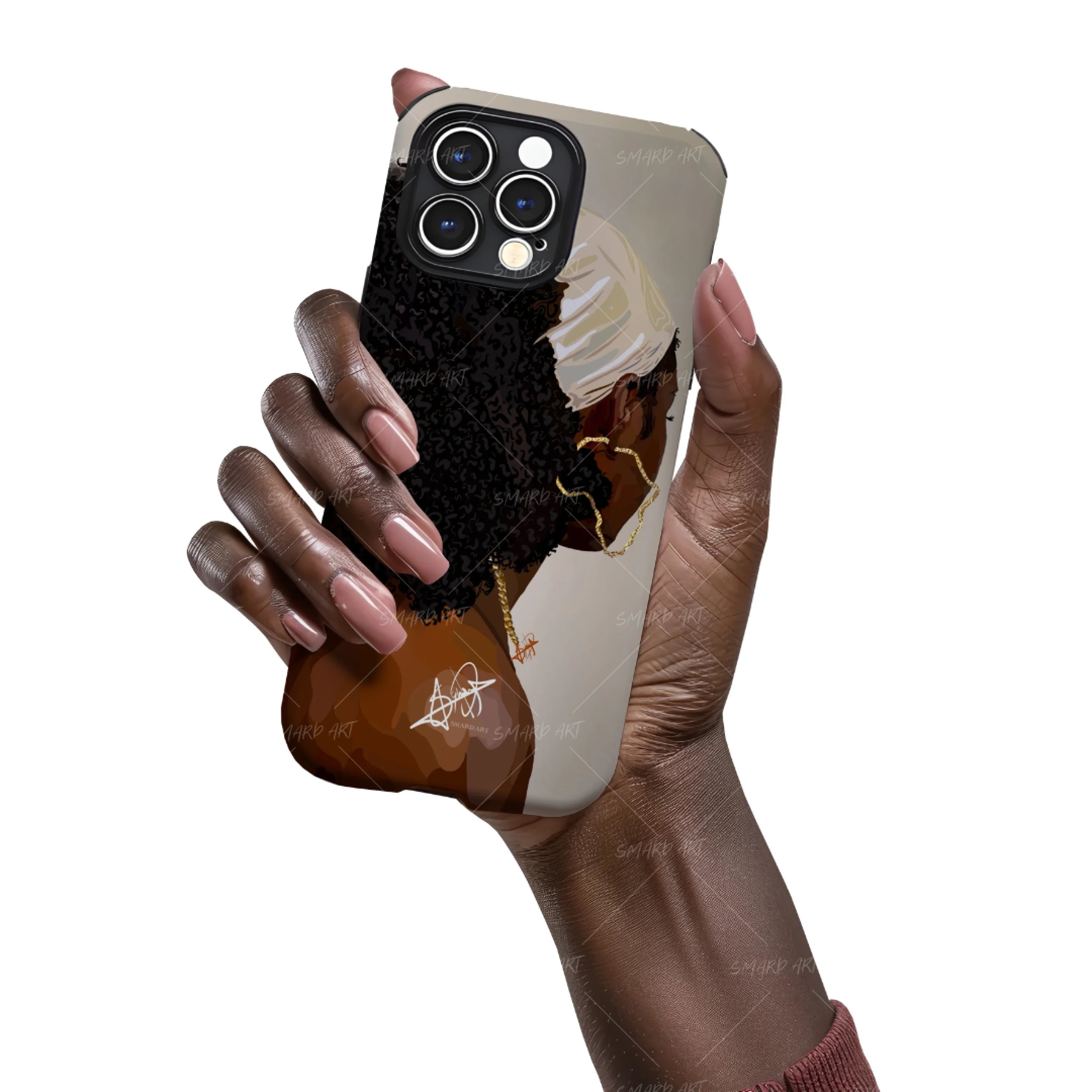 Soft & Simple III Phone Case-wall art print featuring decorative artistic design suitable for living rooms, offices, and schools by SmardArt. Elevate your space with Black wall art that speaks to culture, identity, and creativity. At Smard, we celebrate artistry made with melanin, bringing powerful and inspiring designs to life.