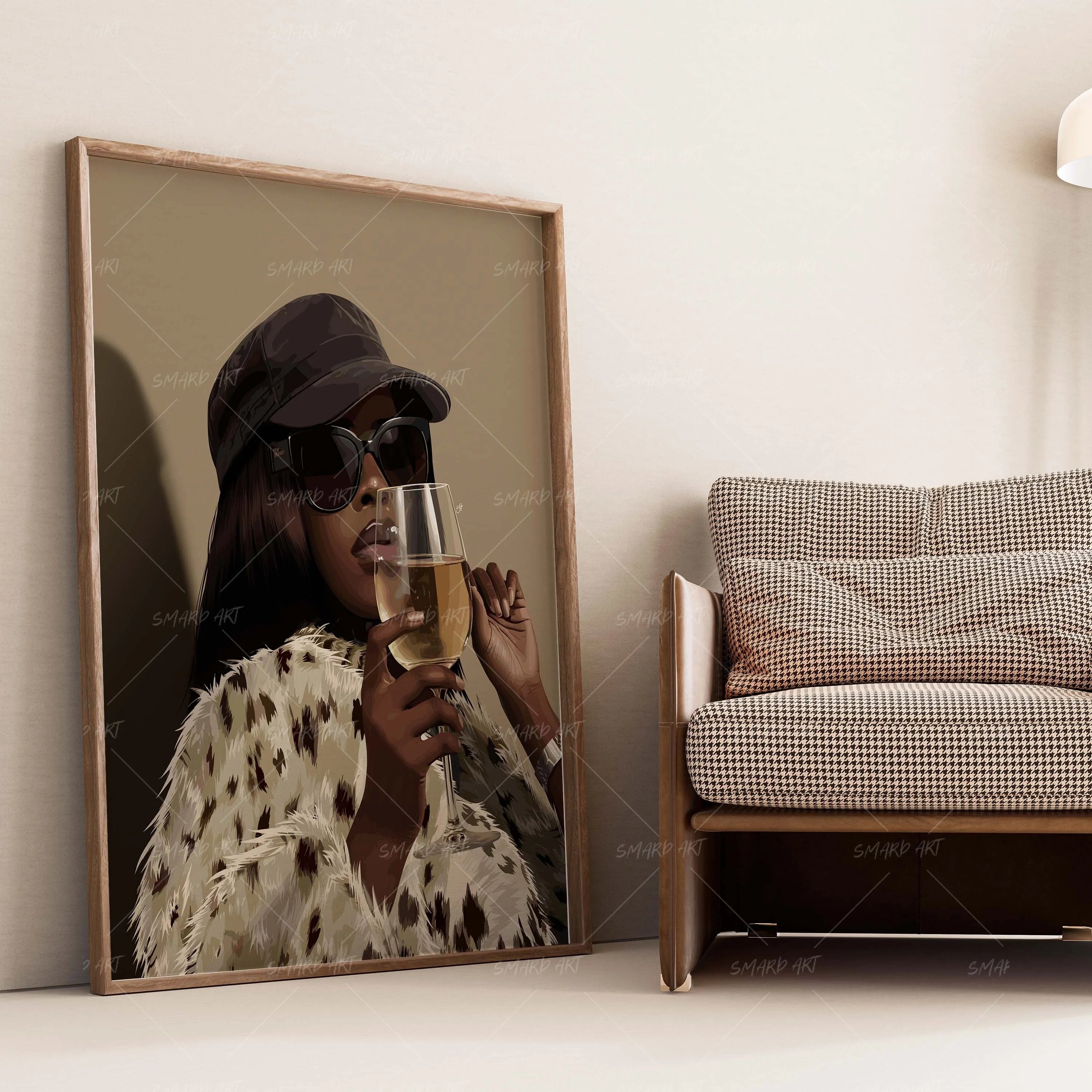 Fur Majesty-wall art print featuring decorative artistic design suitable for living rooms, offices, and schools by SmardArt. Elevate your space with Black wall art that speaks to culture, identity, and creativity. At Smard, we celebrate artistry made with melanin, bringing powerful and inspiring designs to life.