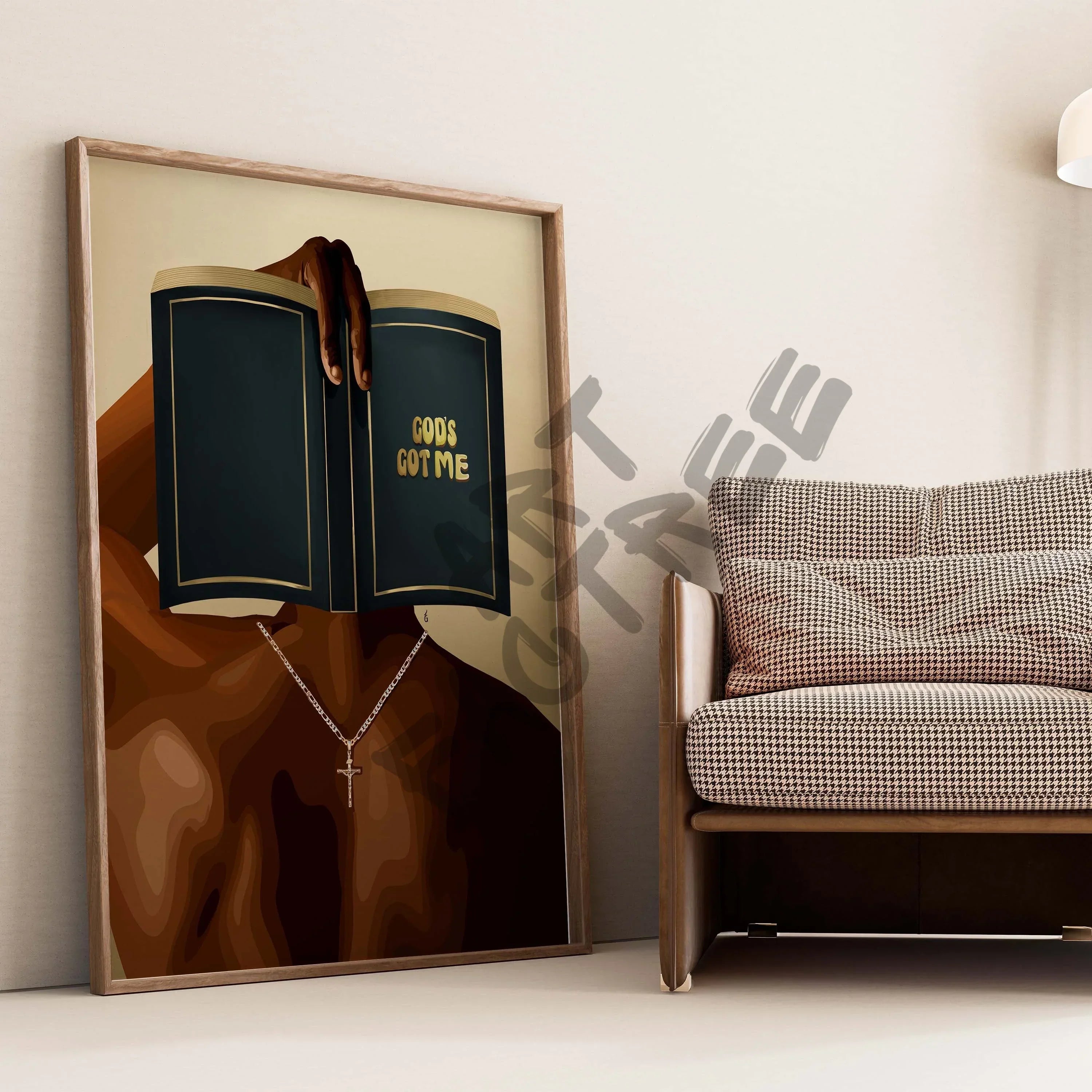 God's Got Me-wall art print featuring decorative artistic design suitable for living rooms, offices, and schools by SmardArt. Elevate your space with Black wall art that speaks to culture, identity, and creativity. At Smard, we celebrate artistry made with melanin, bringing powerful and inspiring designs to life.