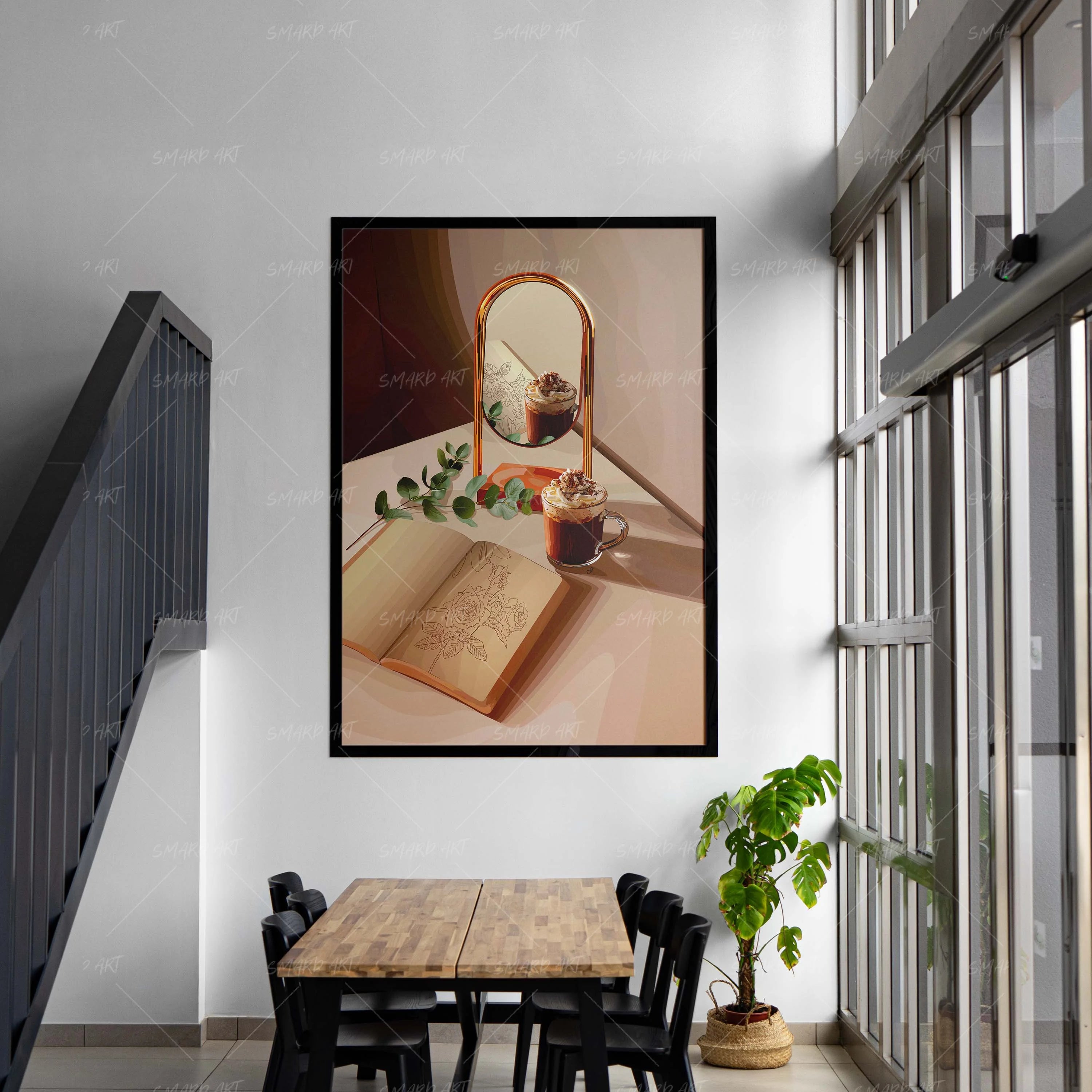 Morning Muse-wall art print featuring decorative artistic design suitable for living rooms, offices, and schools by SmardArt. Elevate your space with Black wall art that speaks to culture, identity, and creativity. At Smard, we celebrate artistry made with melanin, bringing powerful and inspiring designs to life.