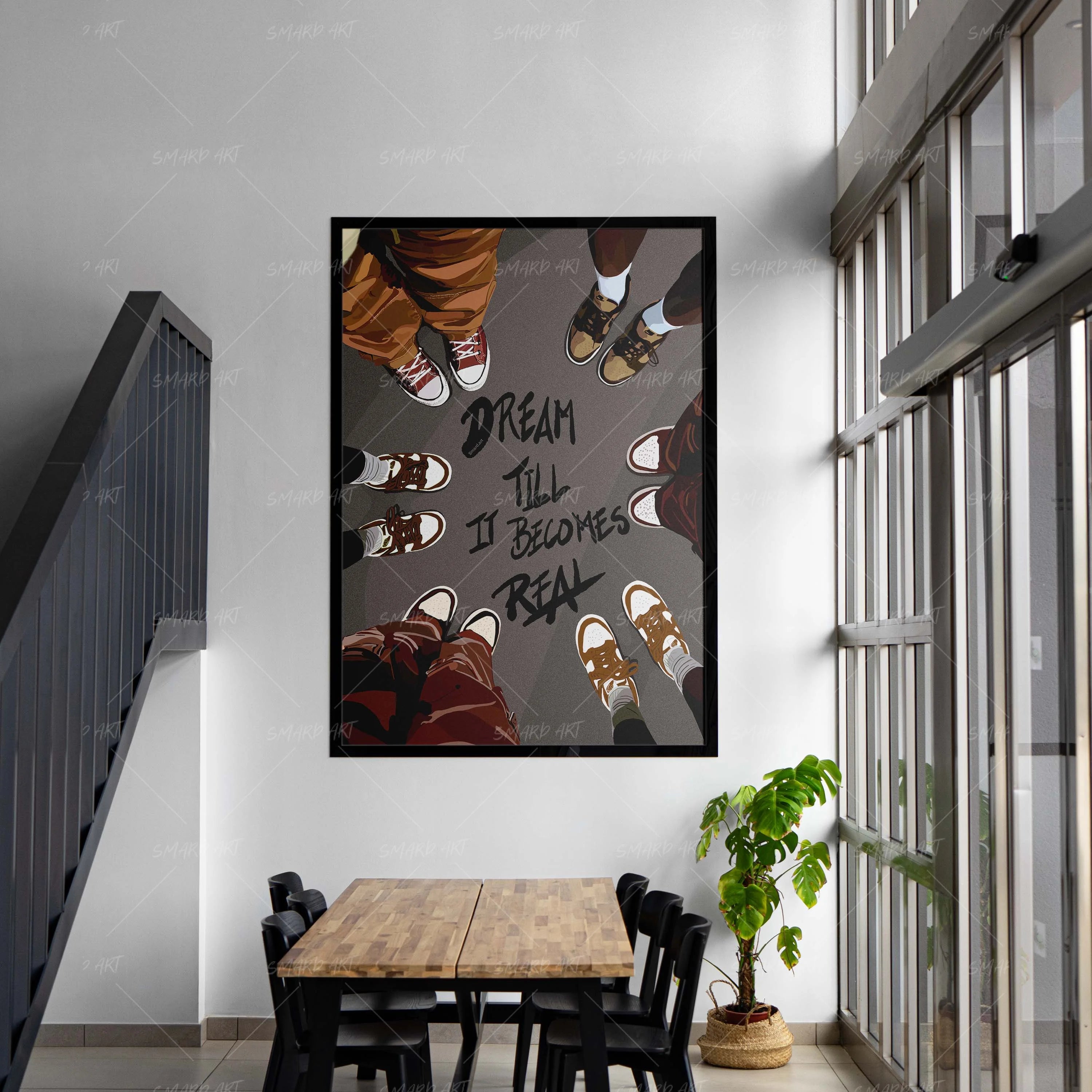 Brown II - Dream Till It Becomes Real-wall art print featuring decorative artistic design suitable for living rooms, offices, and schools by SmardArt. Elevate your space with Black wall art that speaks to culture, identity, and creativity. At Smard, we celebrate artistry made with melanin, bringing powerful and inspiring designs to life.
