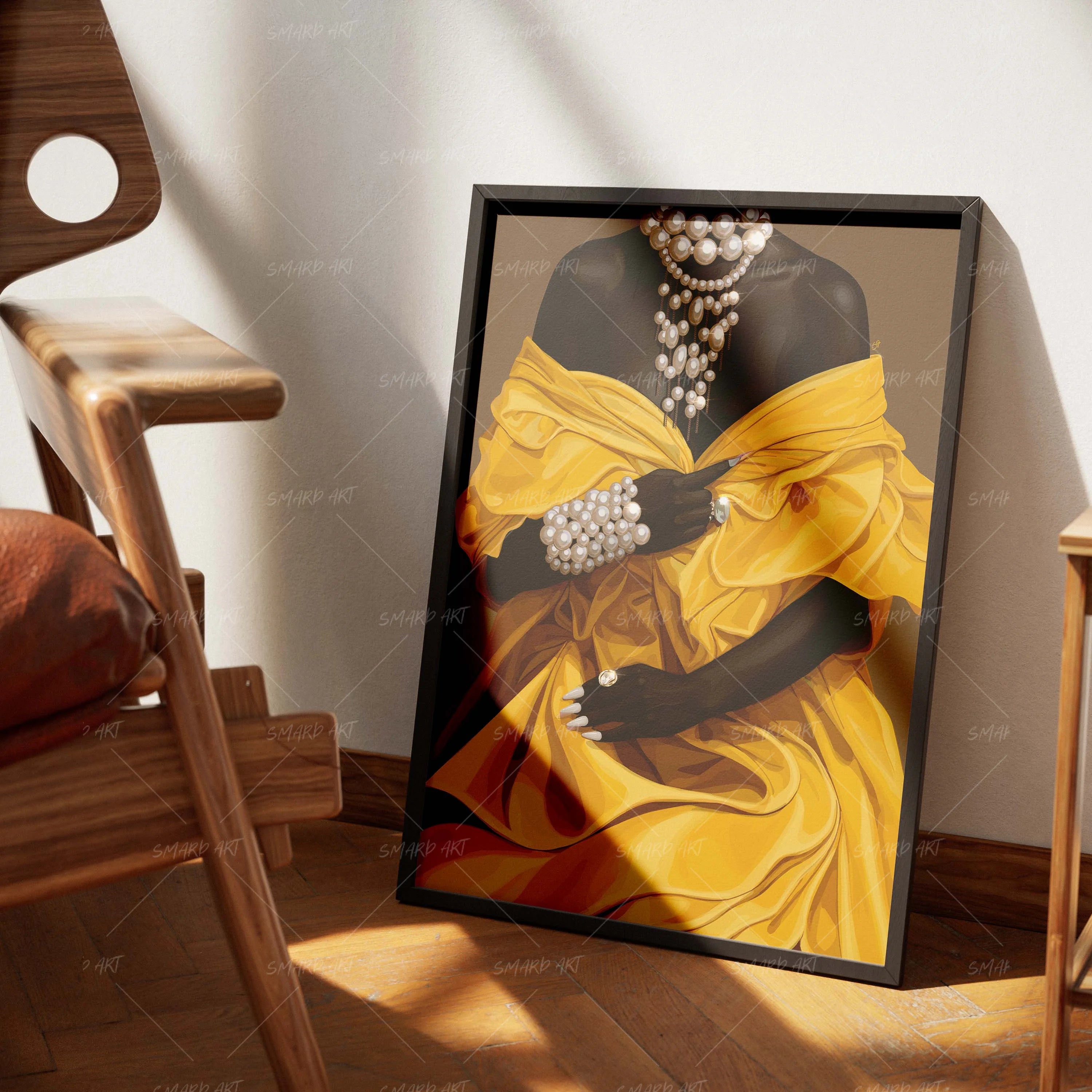 Rooted Regal-wall art print featuring decorative artistic design suitable for living rooms, offices, and schools by SmardArt. Elevate your space with Black wall art that speaks to culture, identity, and creativity. At Smard, we celebrate artistry made with melanin, bringing powerful and inspiring designs to life.