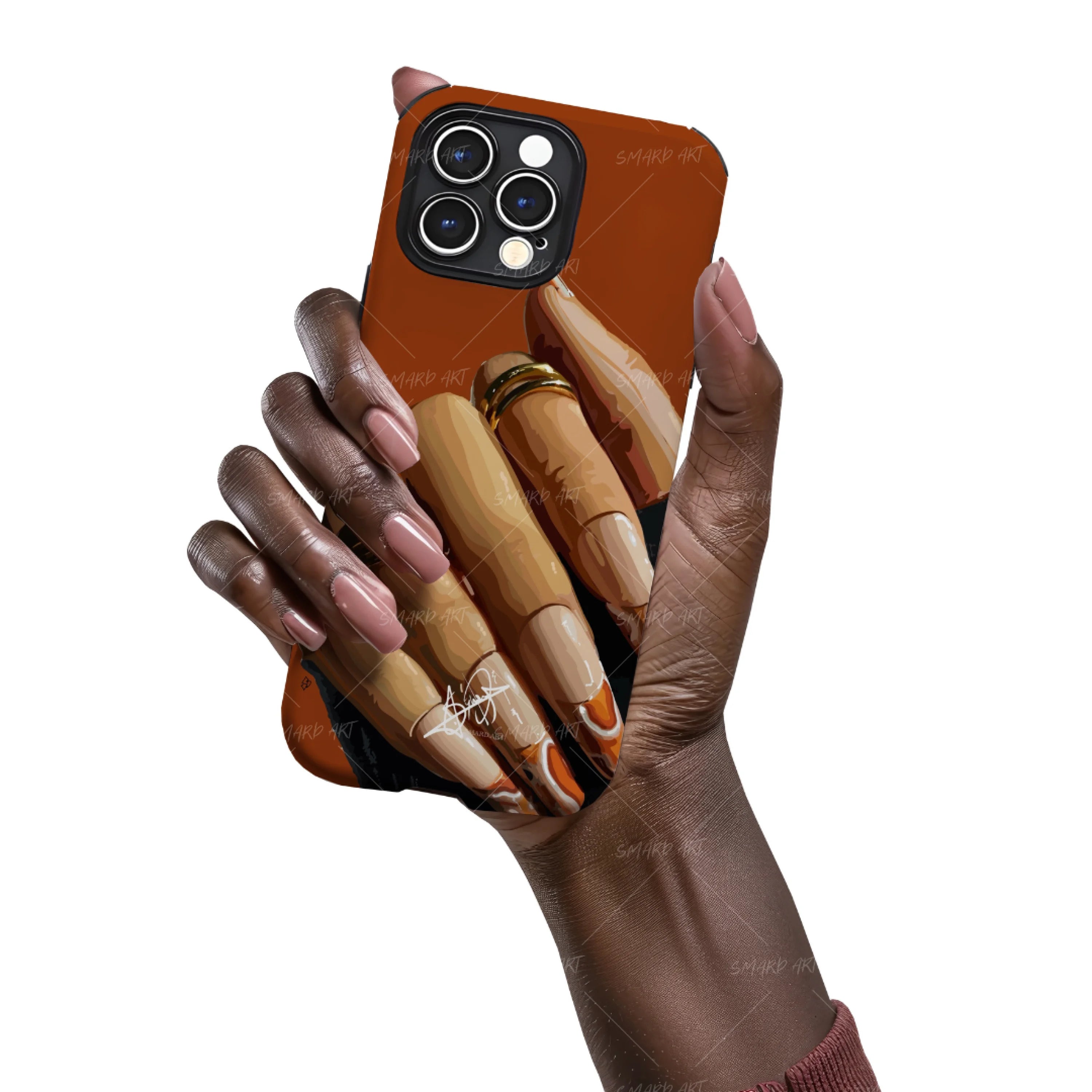 Nail'd It III Phone Case-wall art print featuring decorative artistic design suitable for living rooms, offices, and schools by SmardArt. Elevate your space with Black wall art that speaks to culture, identity, and creativity. At Smard, we celebrate artistry made with melanin, bringing powerful and inspiring designs to life.