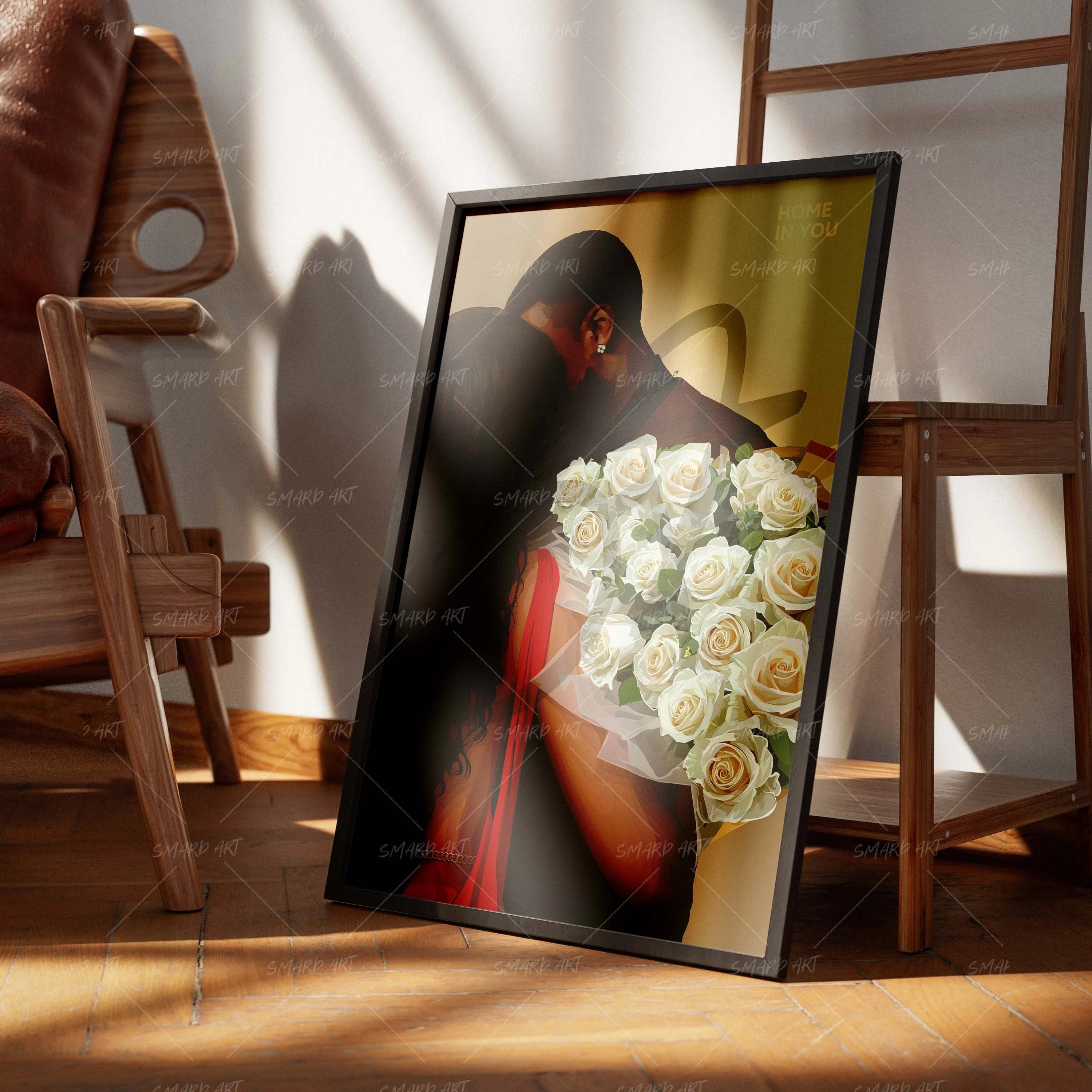 Home In You-wall art print featuring decorative artistic design suitable for living rooms, offices, and schools by SmardArt. Elevate your space with Black wall art that speaks to culture, identity, and creativity. At Smard, we celebrate artistry made with melanin, bringing powerful and inspiring designs to life.