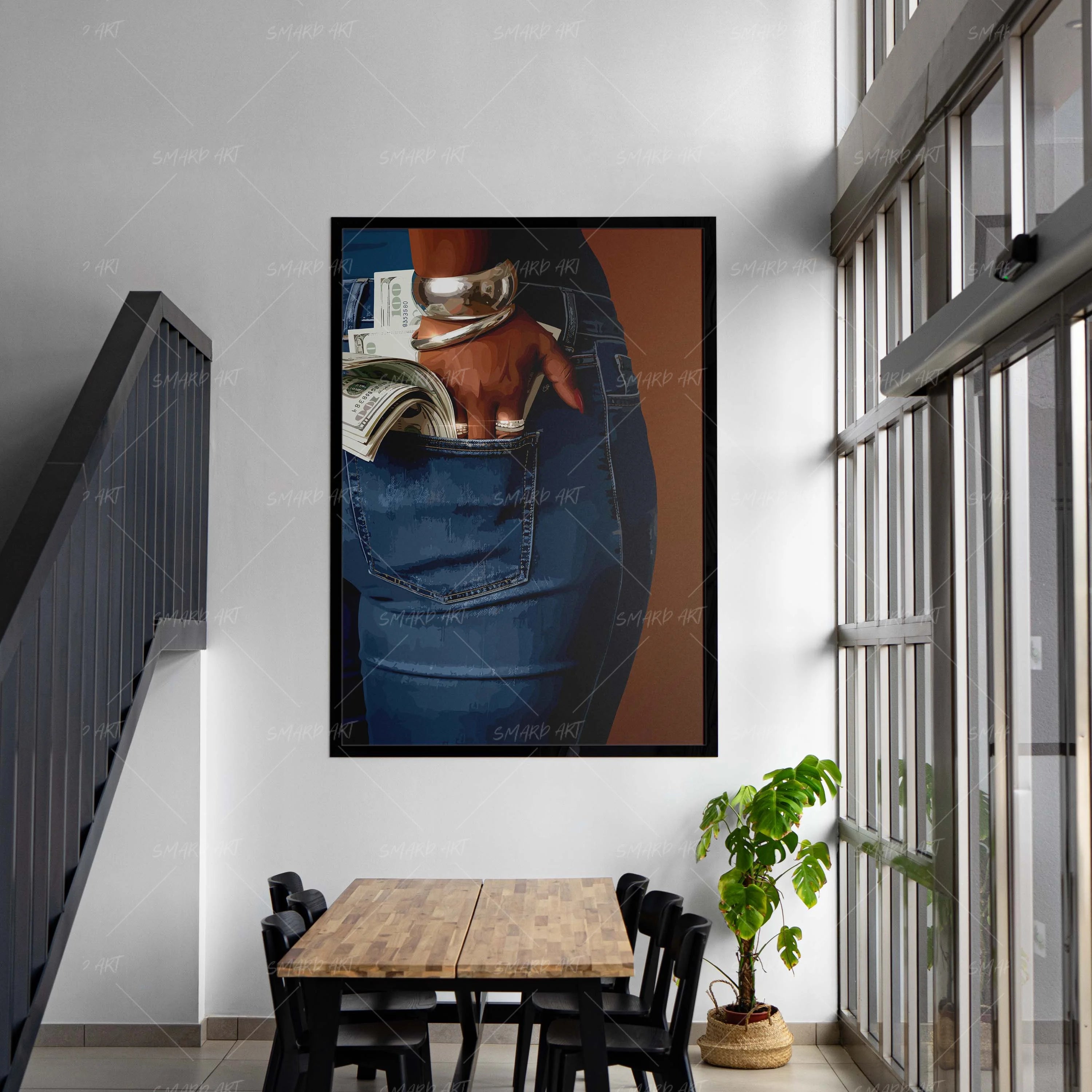 Heavy Pockets-wall art print featuring decorative artistic design suitable for living rooms, offices, and schools by SmardArt. Elevate your space with Black wall art that speaks to culture, identity, and creativity. At Smard, we celebrate artistry made with melanin, bringing powerful and inspiring designs to life.