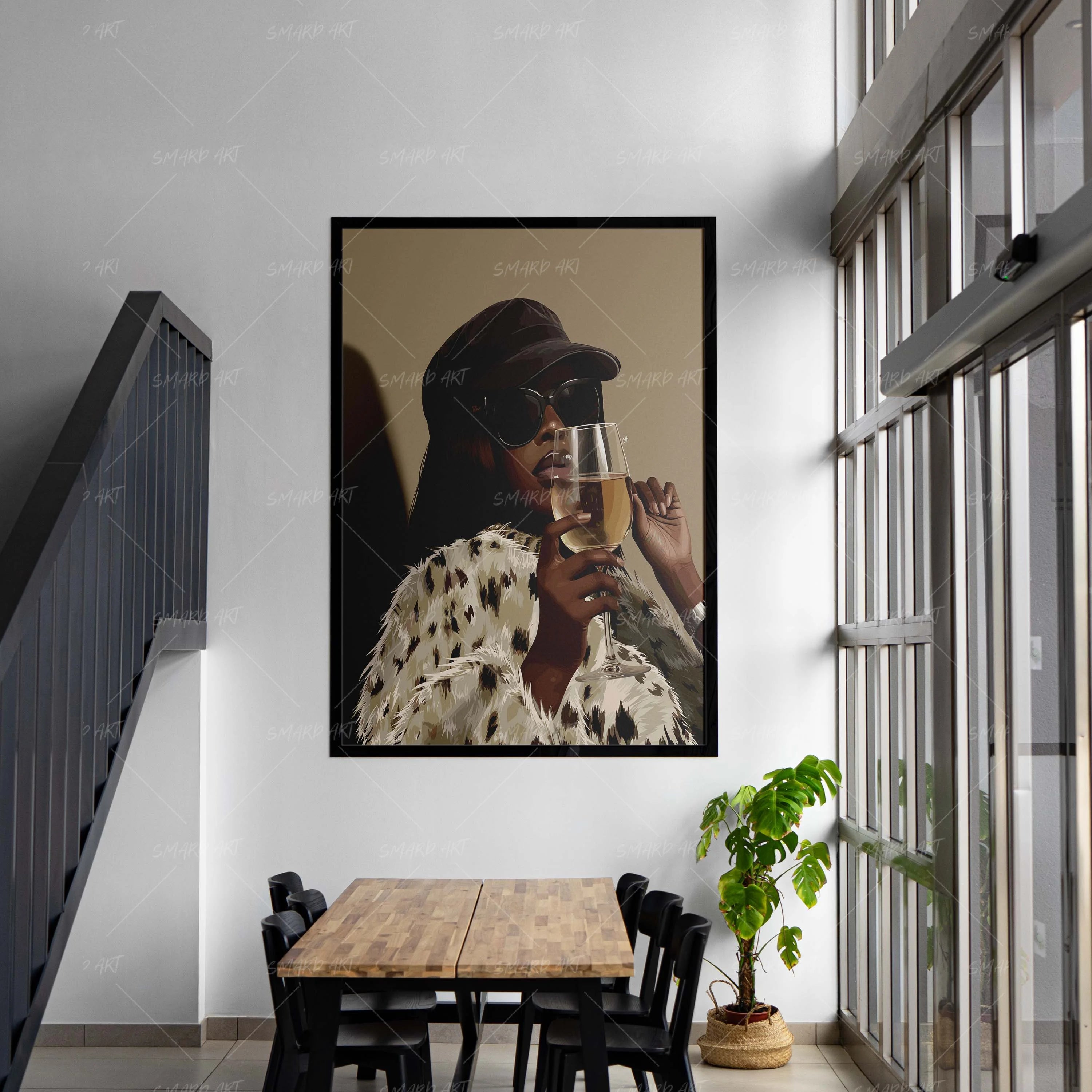 Fur Majesty-wall art print featuring decorative artistic design suitable for living rooms, offices, and schools by SmardArt. Elevate your space with Black wall art that speaks to culture, identity, and creativity. At Smard, we celebrate artistry made with melanin, bringing powerful and inspiring designs to life.