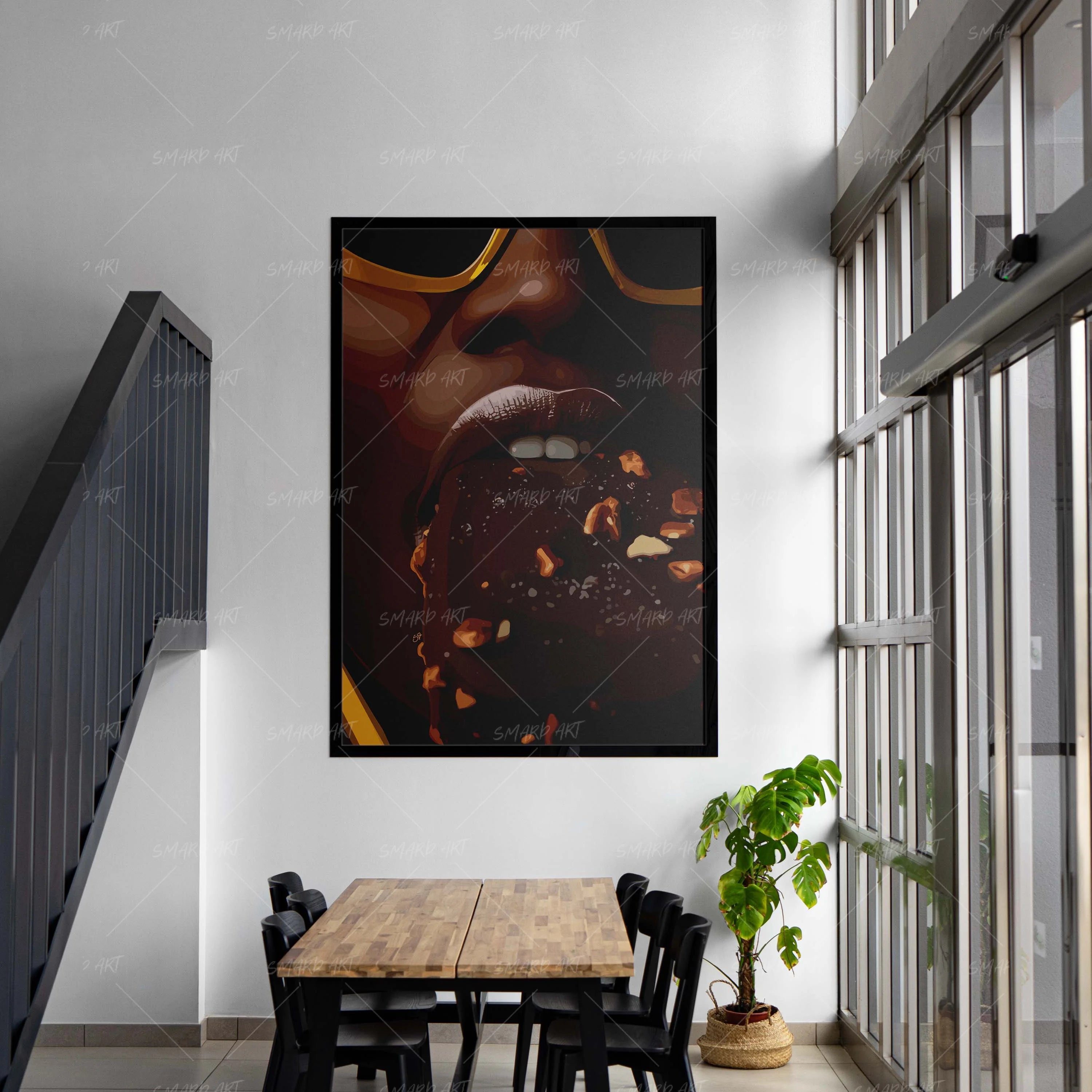 Melted Mood-wall art print featuring decorative artistic design suitable for living rooms, offices, and schools by SmardArt. Elevate your space with Black wall art that speaks to culture, identity, and creativity. At Smard, we celebrate artistry made with melanin, bringing powerful and inspiring designs to life.