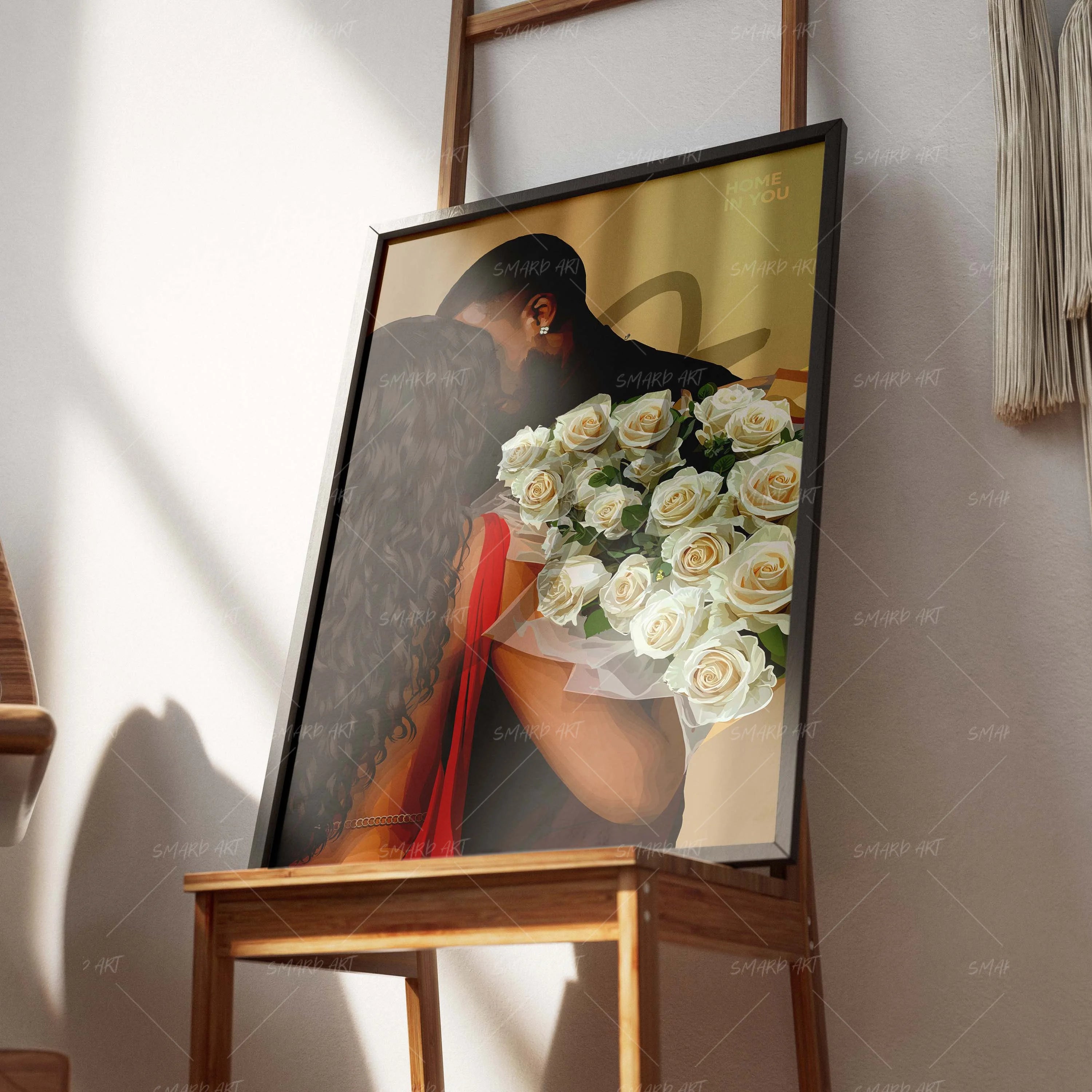 Home In You-wall art print featuring decorative artistic design suitable for living rooms, offices, and schools by SmardArt. Elevate your space with Black wall art that speaks to culture, identity, and creativity. At Smard, we celebrate artistry made with melanin, bringing powerful and inspiring designs to life.