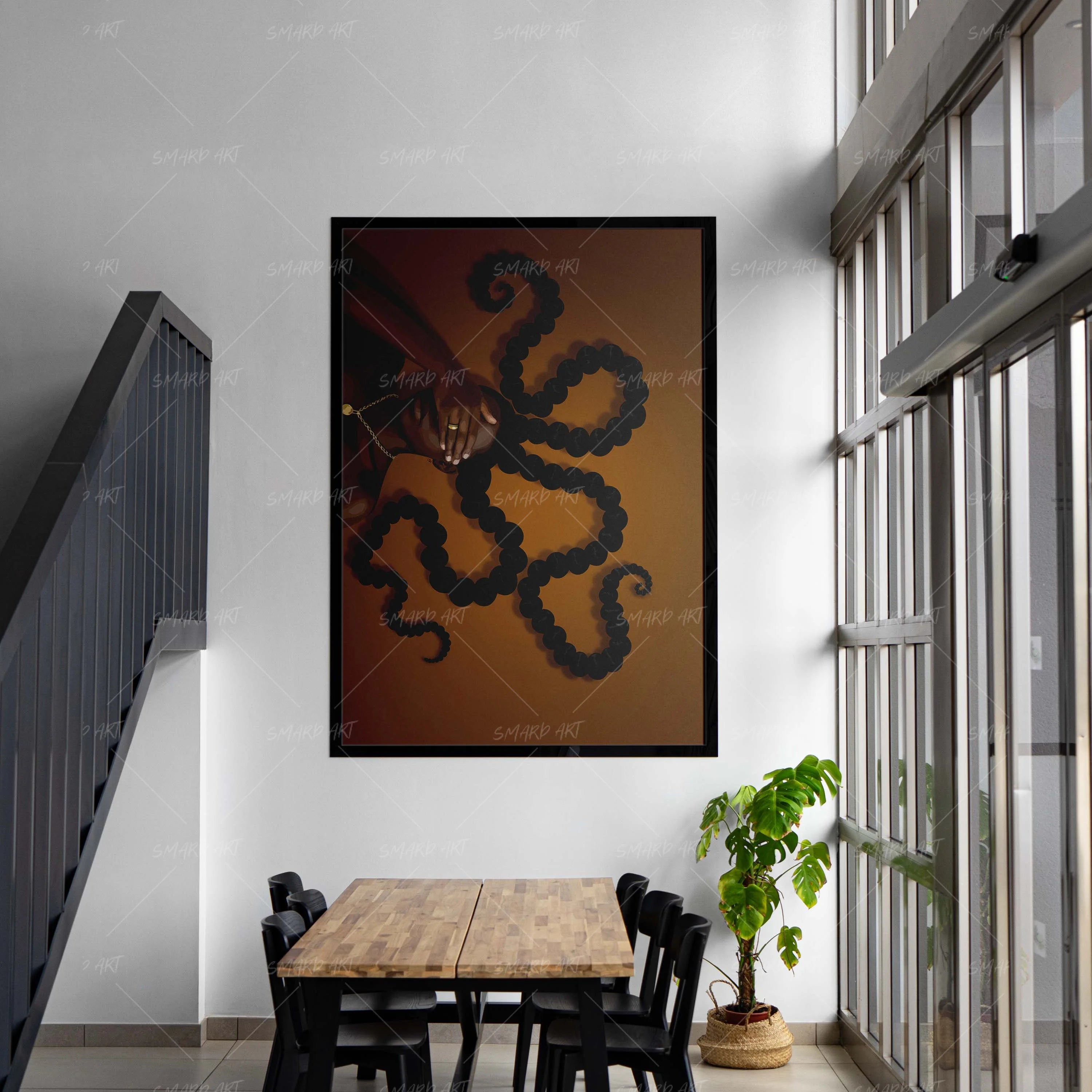 Strand Statement-wall art print featuring decorative artistic design suitable for living rooms, offices, and schools by SmardArt. Elevate your space with Black wall art that speaks to culture, identity, and creativity. At Smard, we celebrate artistry made with melanin, bringing powerful and inspiring designs to life.