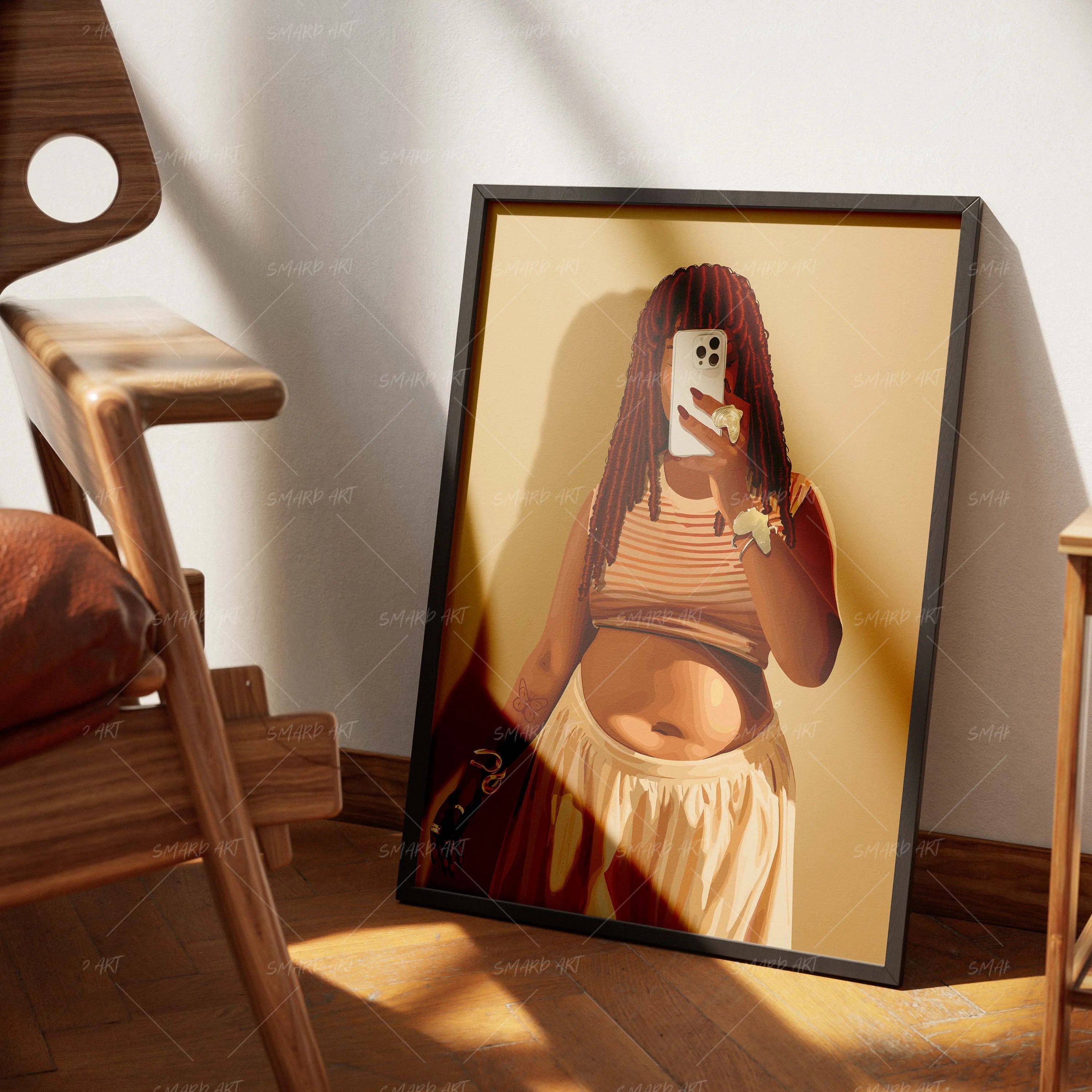 The Shape Of Me-wall art print featuring decorative artistic design suitable for living rooms, offices, and schools by SmardArt. Elevate your space with Black wall art that speaks to culture, identity, and creativity. At Smard, we celebrate artistry made with melanin, bringing powerful and inspiring designs to life.