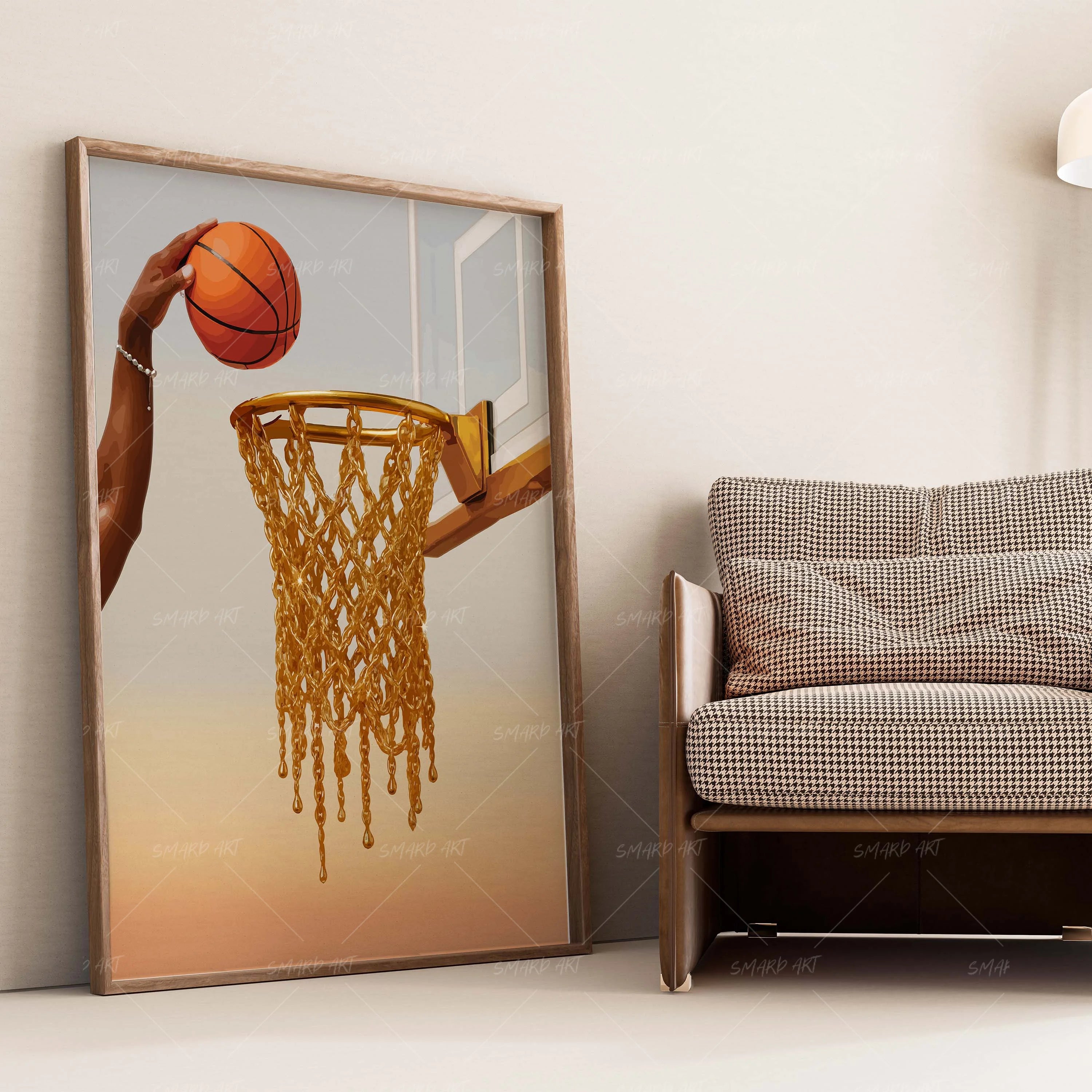 Drip Dunk-wall art print featuring decorative artistic design suitable for living rooms, offices, and schools by SmardArt. Elevate your space with Black wall art that speaks to culture, identity, and creativity. At Smard, we celebrate artistry made with melanin, bringing powerful and inspiring designs to life.