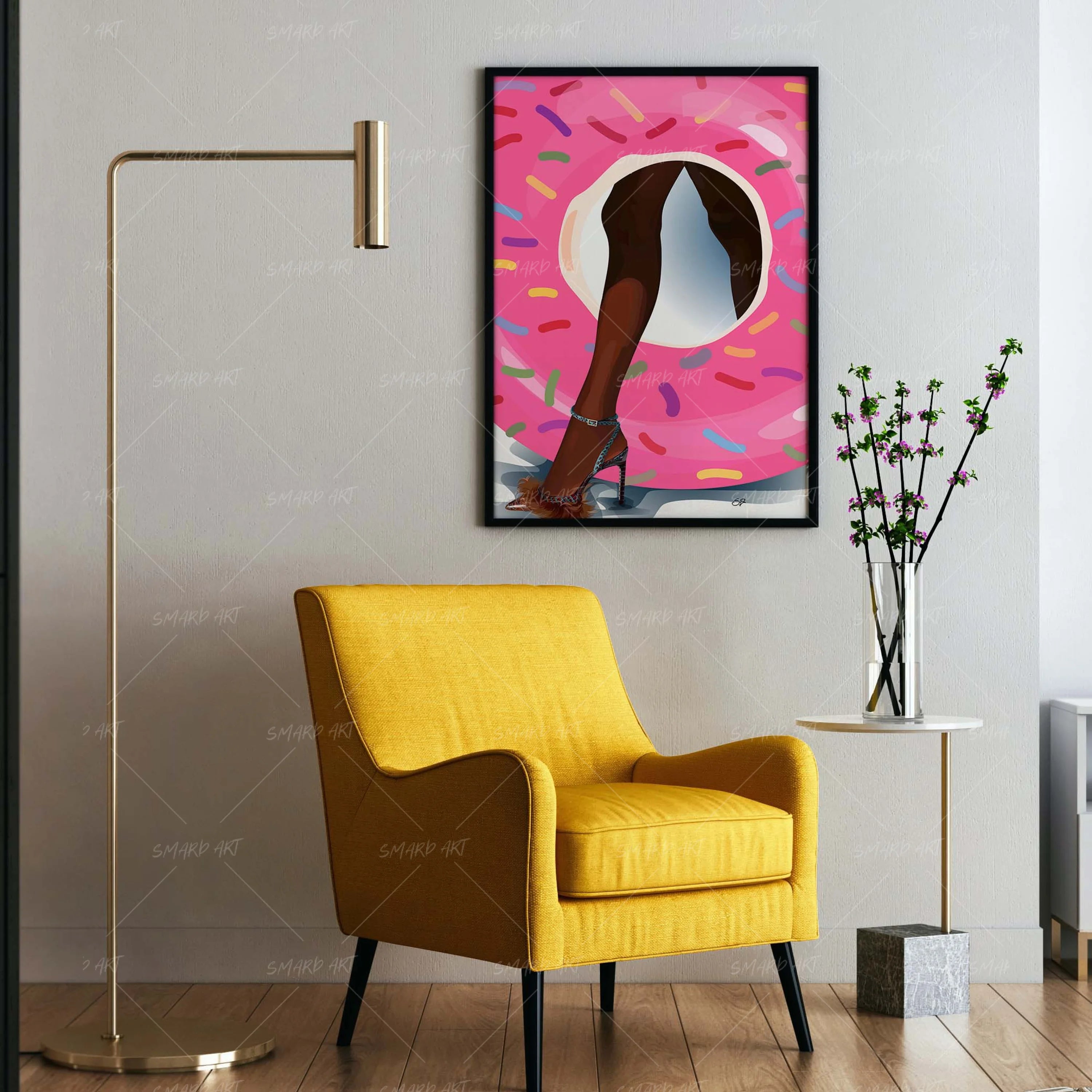 Bite & Stride-wall art print featuring decorative artistic design suitable for living rooms, offices, and schools by SmardArt. Elevate your space with Black wall art that speaks to culture, identity, and creativity. At Smard, we celebrate artistry made with melanin, bringing powerful and inspiring designs to life.