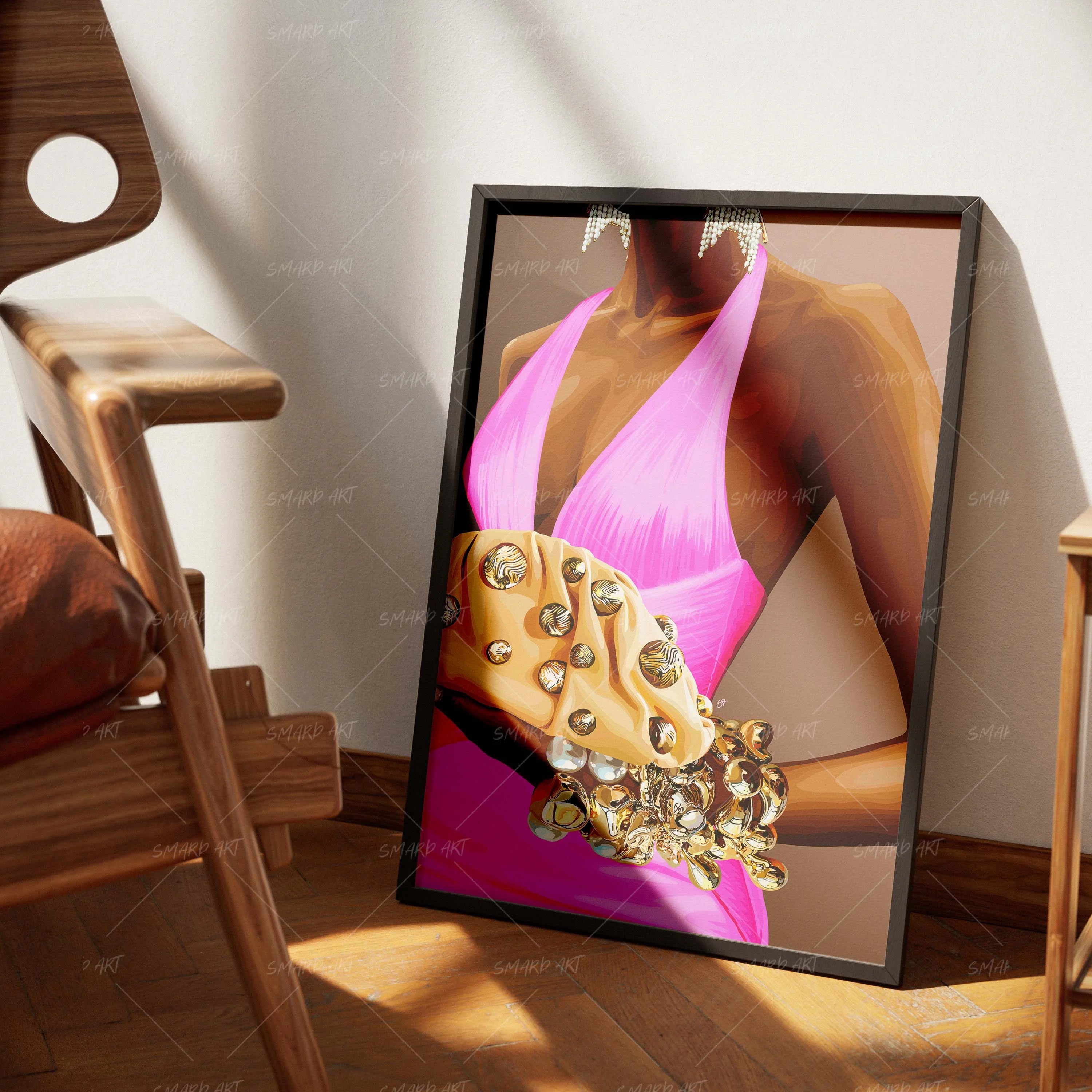 Blush & Bronze-wall art print featuring decorative artistic design suitable for living rooms, offices, and schools by SmardArt. Elevate your space with Black wall art that speaks to culture, identity, and creativity. At Smard, we celebrate artistry made with melanin, bringing powerful and inspiring designs to life.