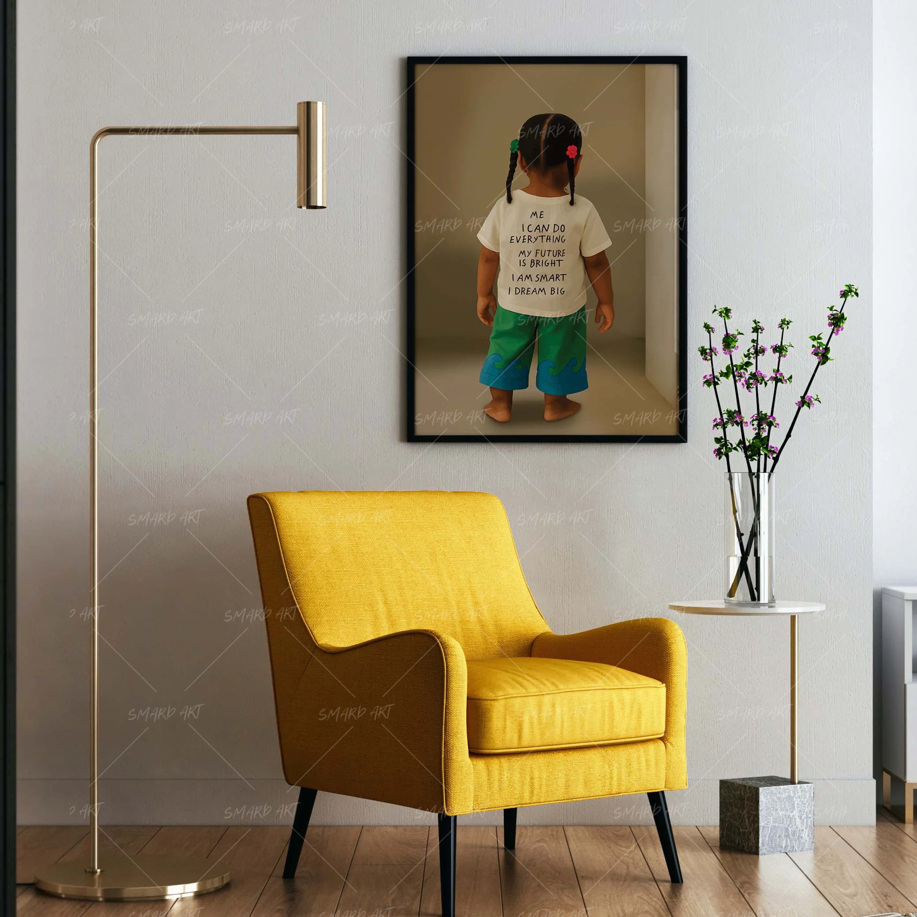 Bright Future-wall art print featuring decorative artistic design suitable for living rooms, offices, and schools by SmardArt. Elevate your space with Black wall art that speaks to culture, identity, and creativity. At Smard, we celebrate artistry made with melanin, bringing powerful and inspiring designs to life.