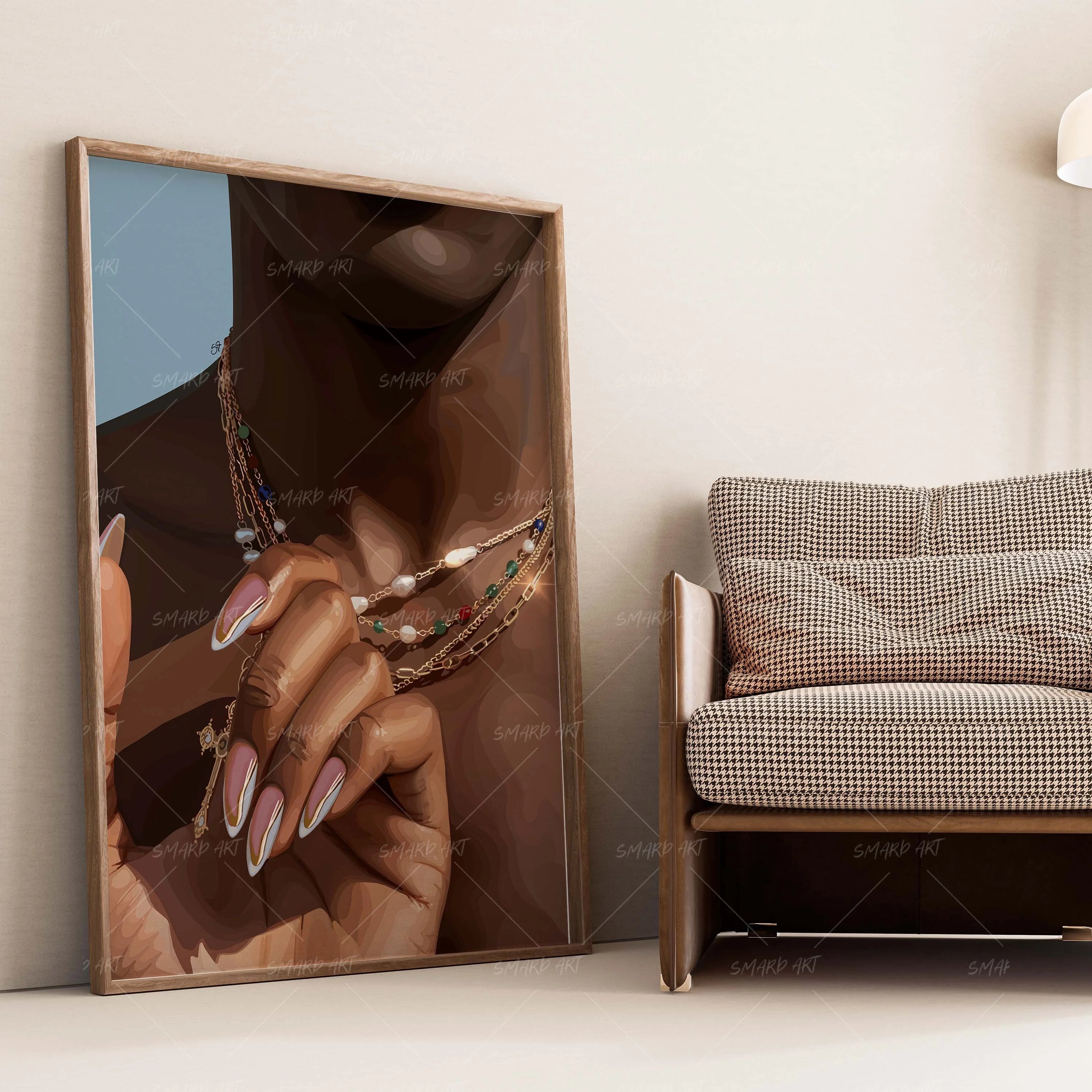 Hooked On Him-wall art print featuring decorative artistic design suitable for living rooms, offices, and schools by SmardArt. Elevate your space with Black wall art that speaks to culture, identity, and creativity. At Smard, we celebrate artistry made with melanin, bringing powerful and inspiring designs to life.