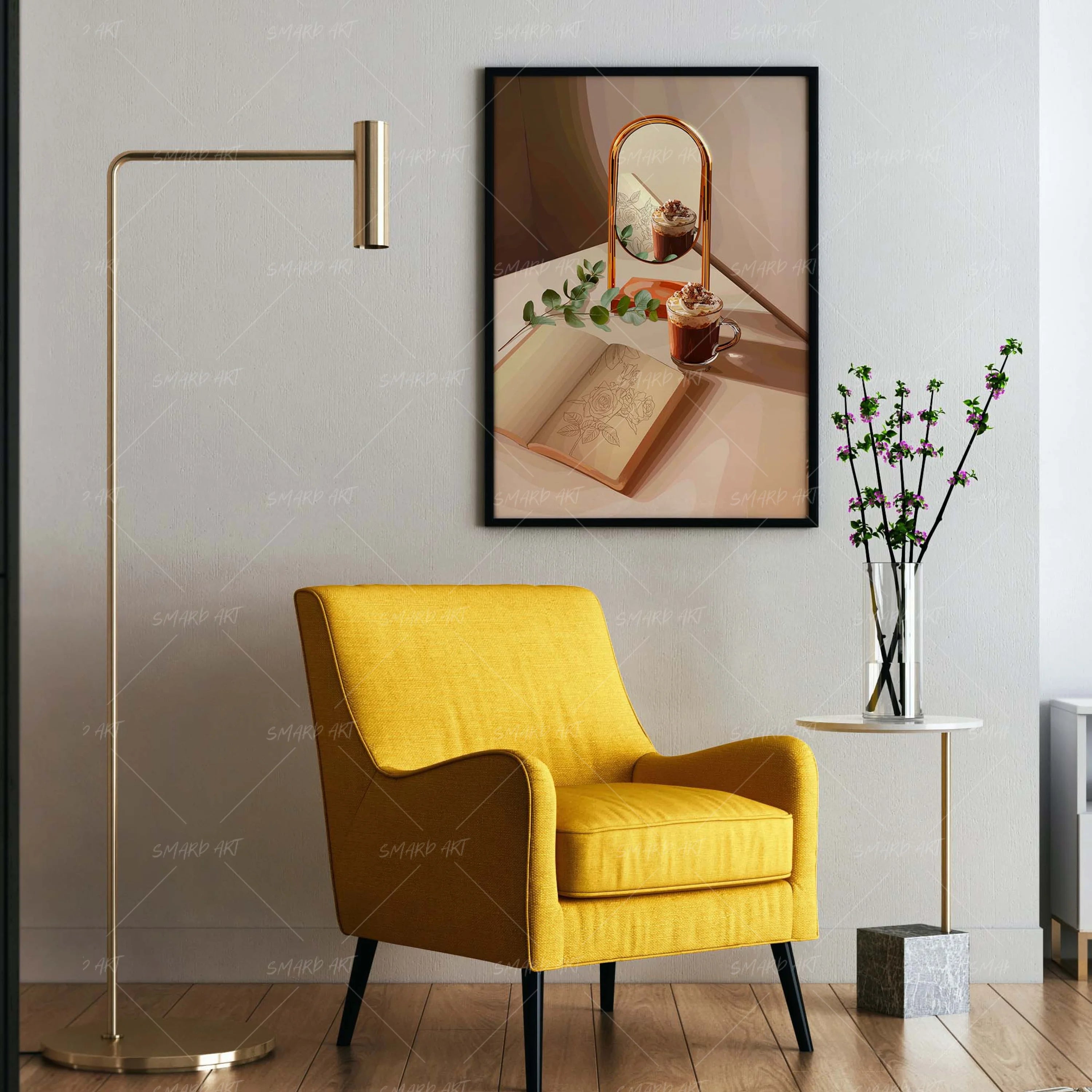 Morning Muse-wall art print featuring decorative artistic design suitable for living rooms, offices, and schools by SmardArt. Elevate your space with Black wall art that speaks to culture, identity, and creativity. At Smard, we celebrate artistry made with melanin, bringing powerful and inspiring designs to life.