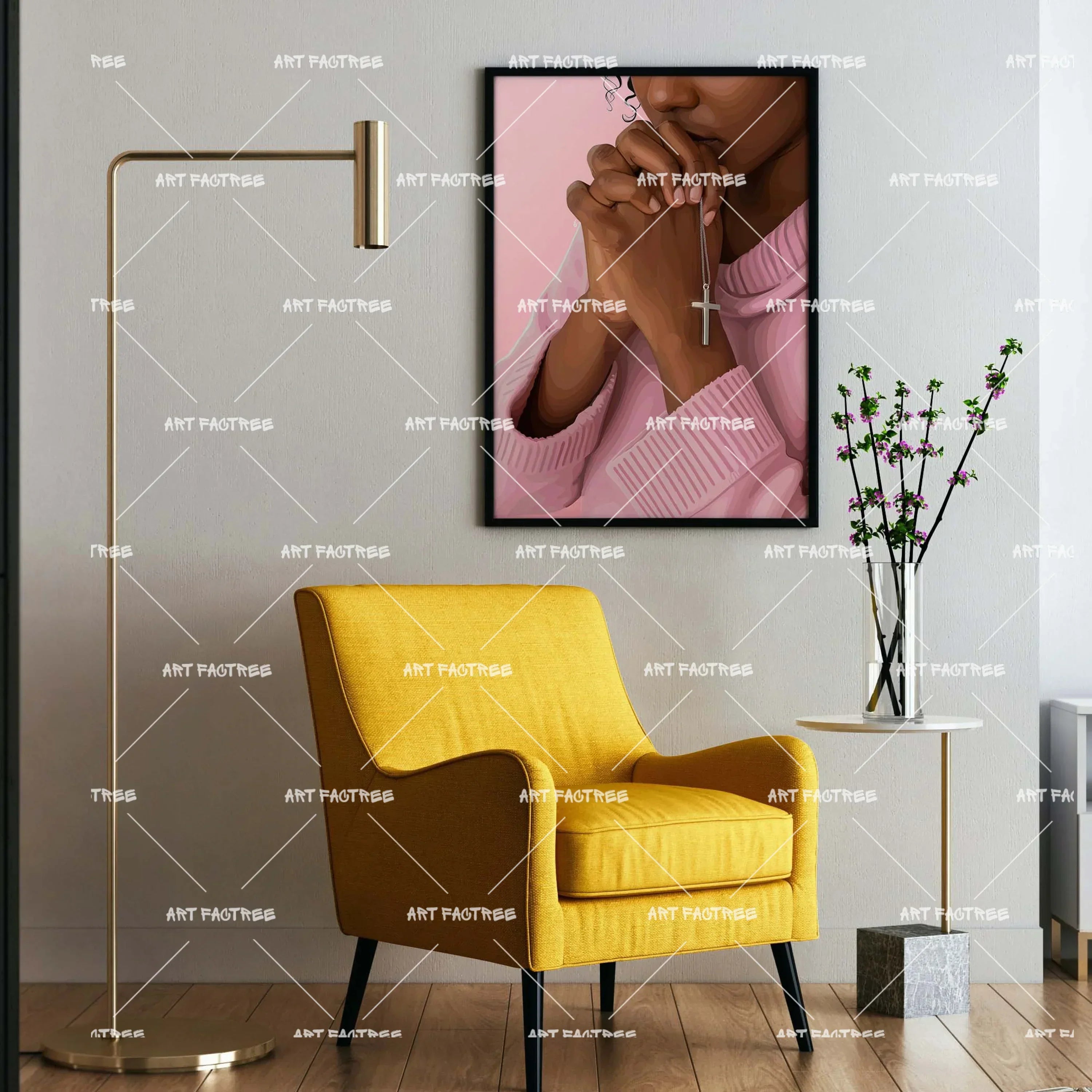 Prayer (Smard X Anaya)-wall art print featuring decorative artistic design suitable for living rooms, offices, and schools by SmardArt. Elevate your space with Black wall art that speaks to culture, identity, and creativity. At Smard, we celebrate artistry made with melanin, bringing powerful and inspiring designs to life.